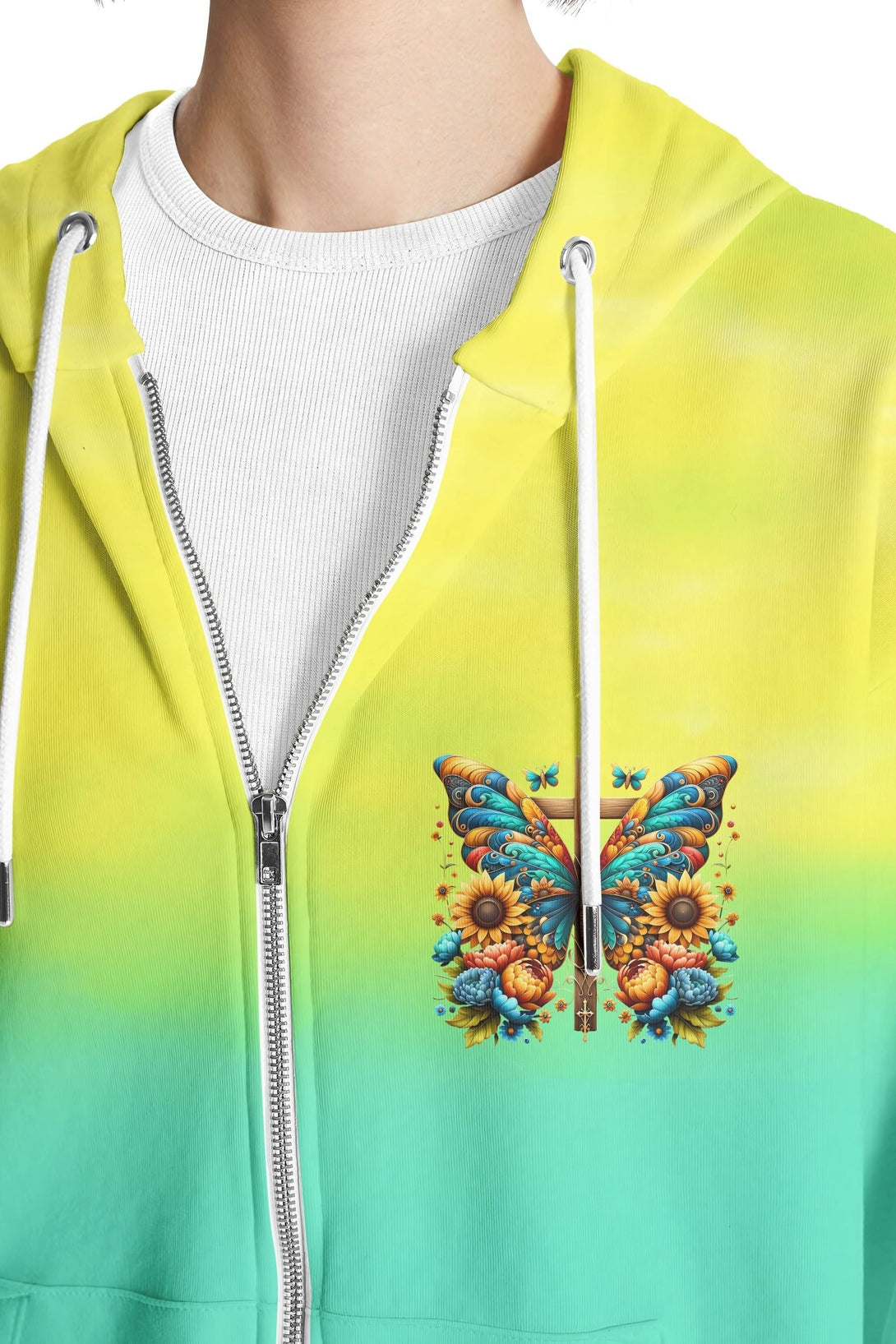 Faith Hope Love All Over Print Zip Hoodie - Christ Color