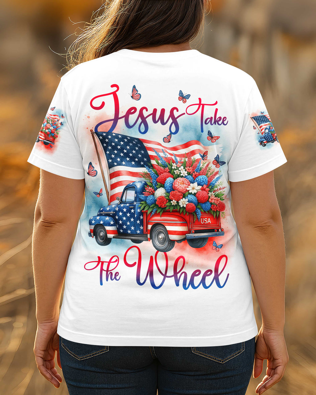 Jesus Take The Wheel All Over Print T-Shirt