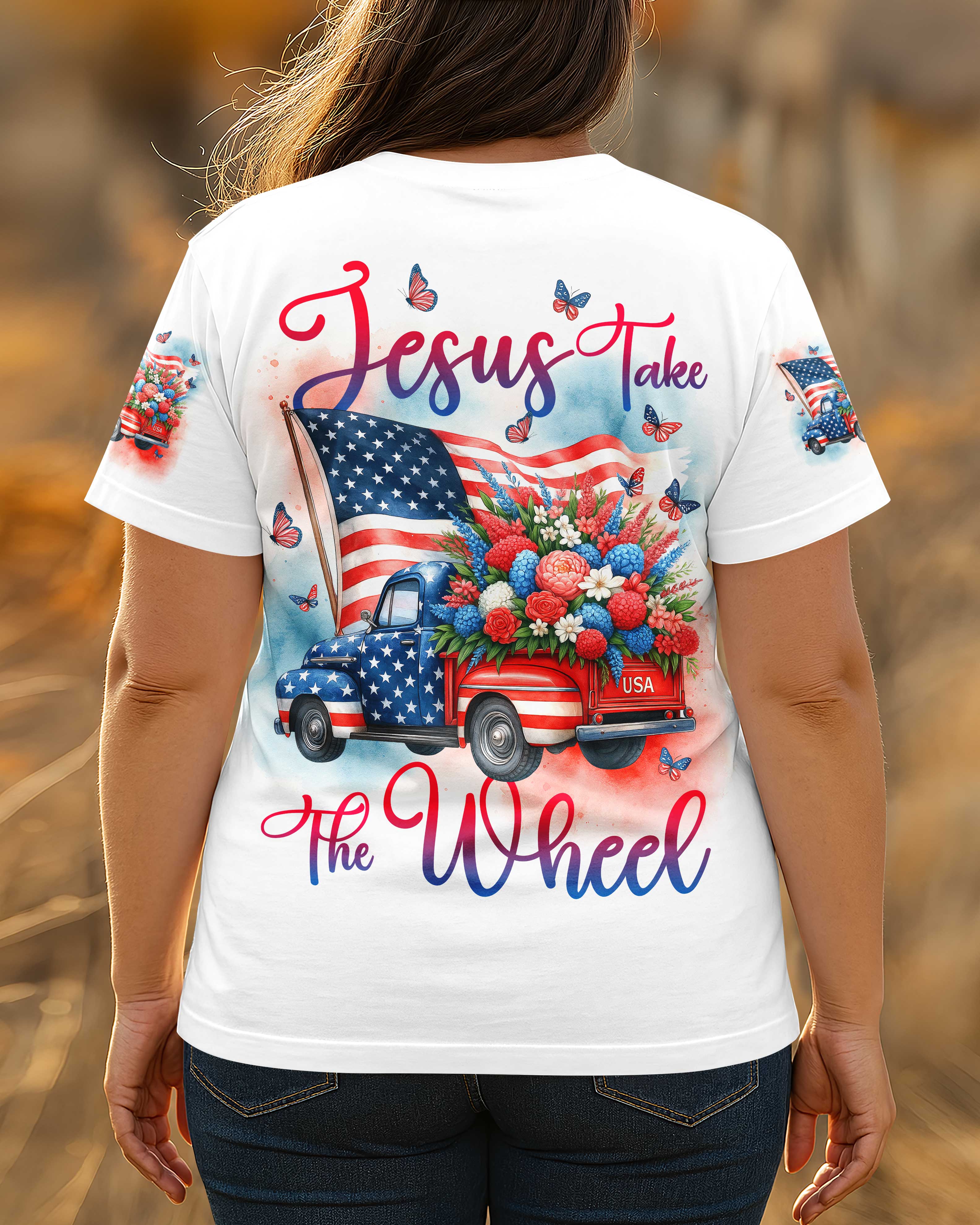 Jesus Take The Wheel All Over Print T-Shirt