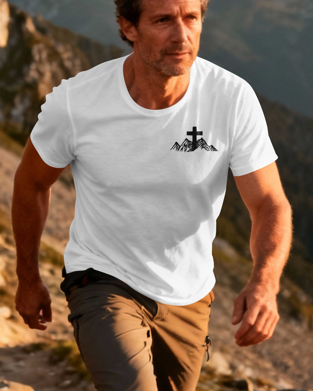 I Asked God To Make Me A Better Man He Sent Me A Pair Of Hiking Boots T-Shirt