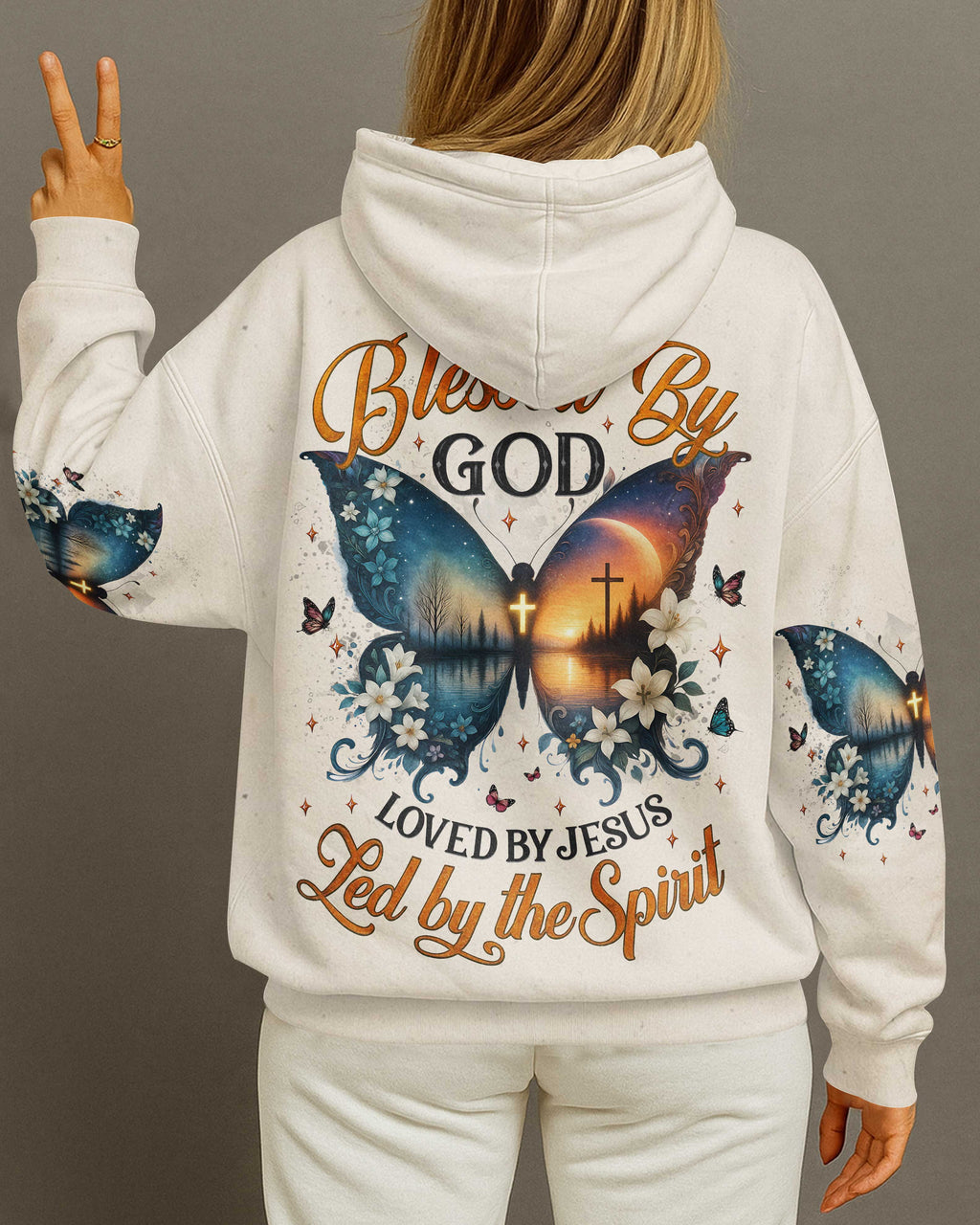Blessed By God Loved By Jesus Led By The Spirit Hoodie