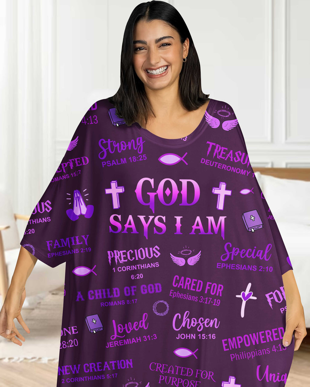 God Says I Am All Over Print Sleep Tee