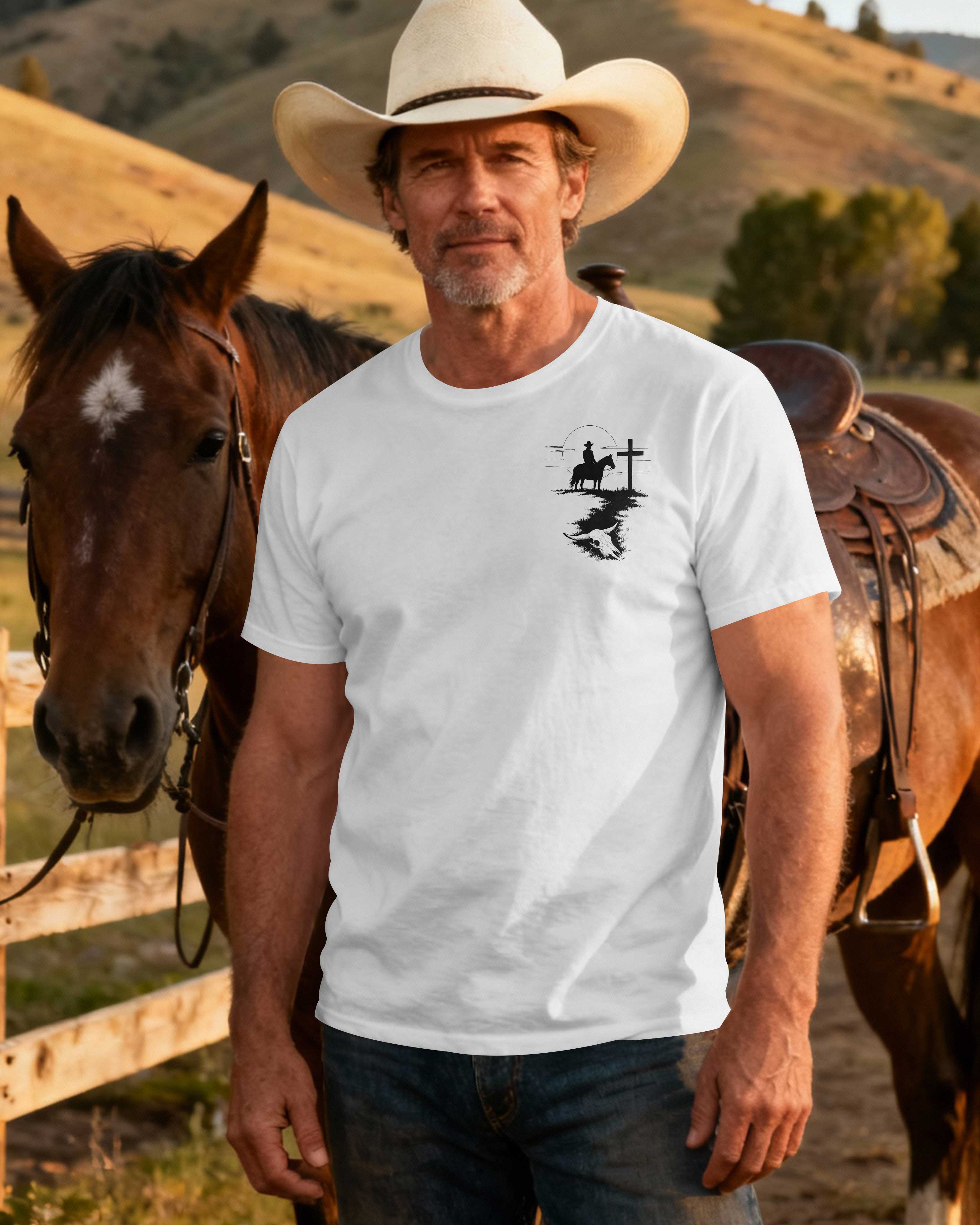 A Cowboy's Strength Comes From The Cross T-Shirt