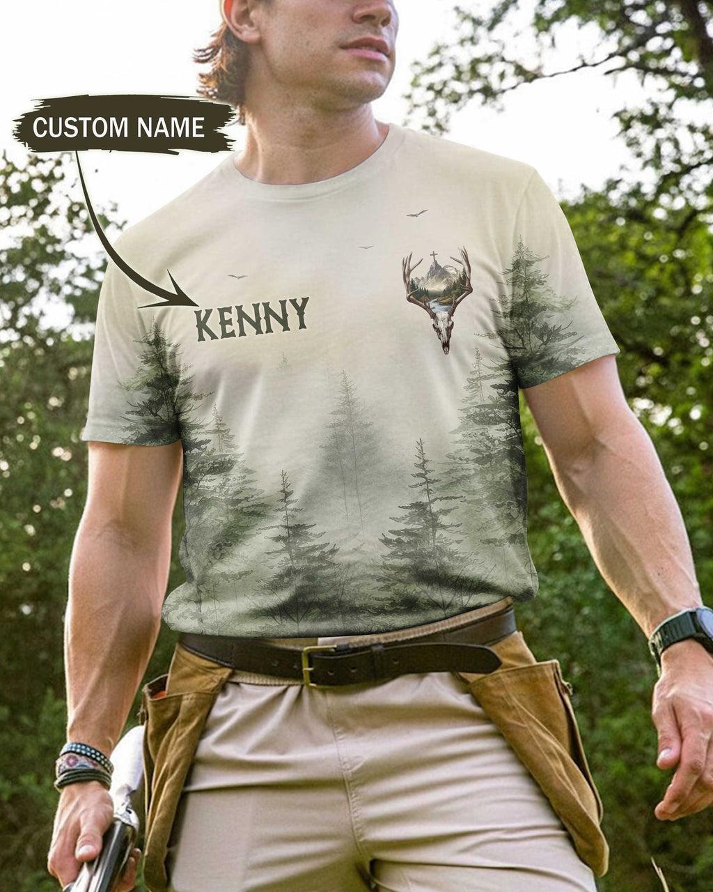 The Woods Calm My Mind Custom Name T-Shirt