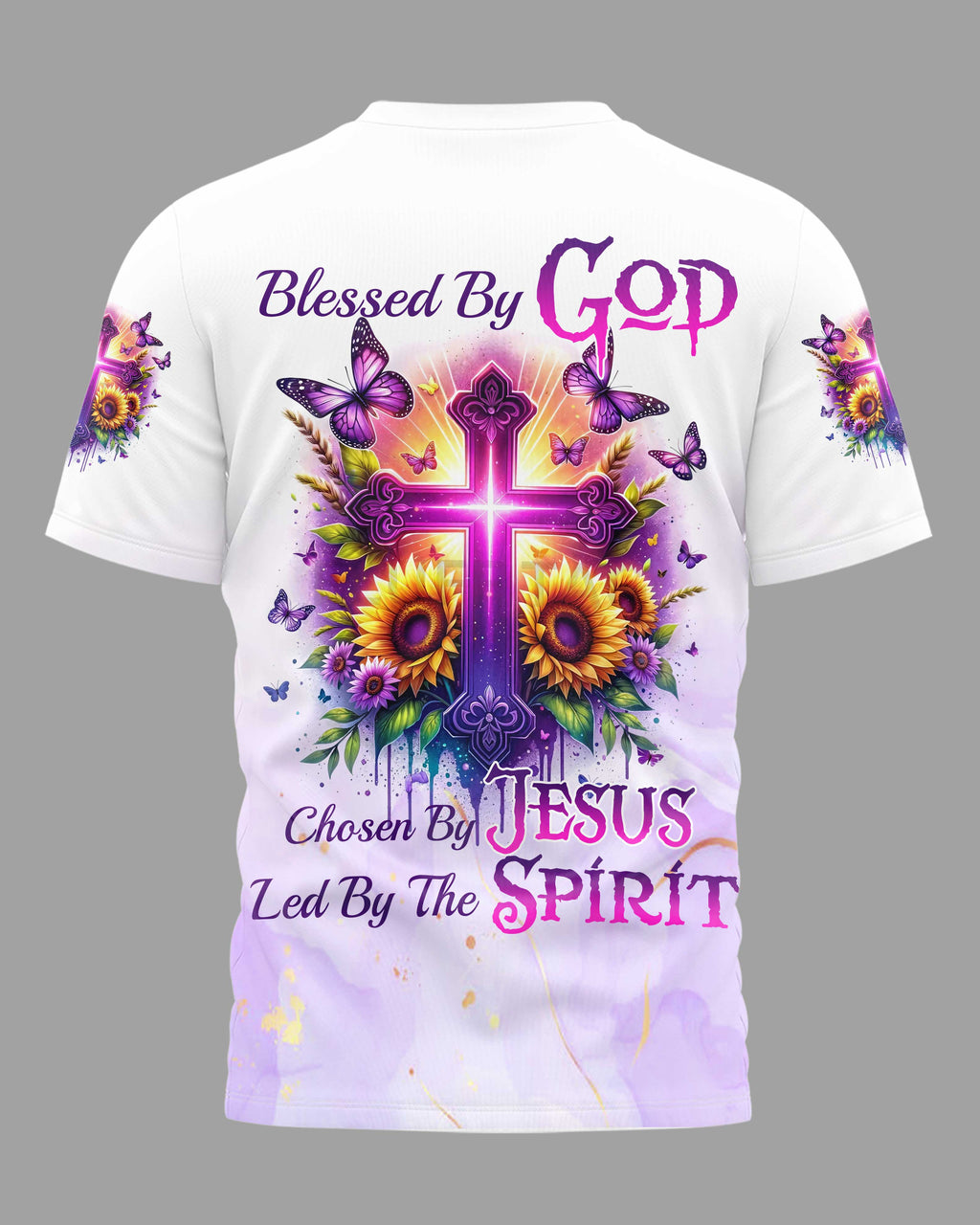 Blessed By God Chosen By Jesus Led By The Spirit All Over Print T-Shirt