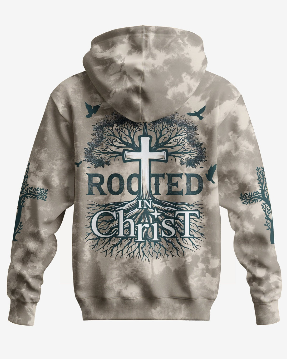 Rooted In Christ All Over Print Zip Hoodie - Christ Color