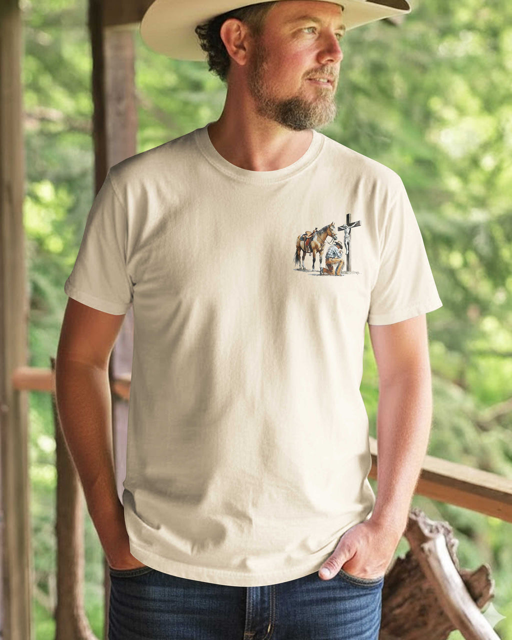 This Cowboy Kneels Before Only One King T-Shirt