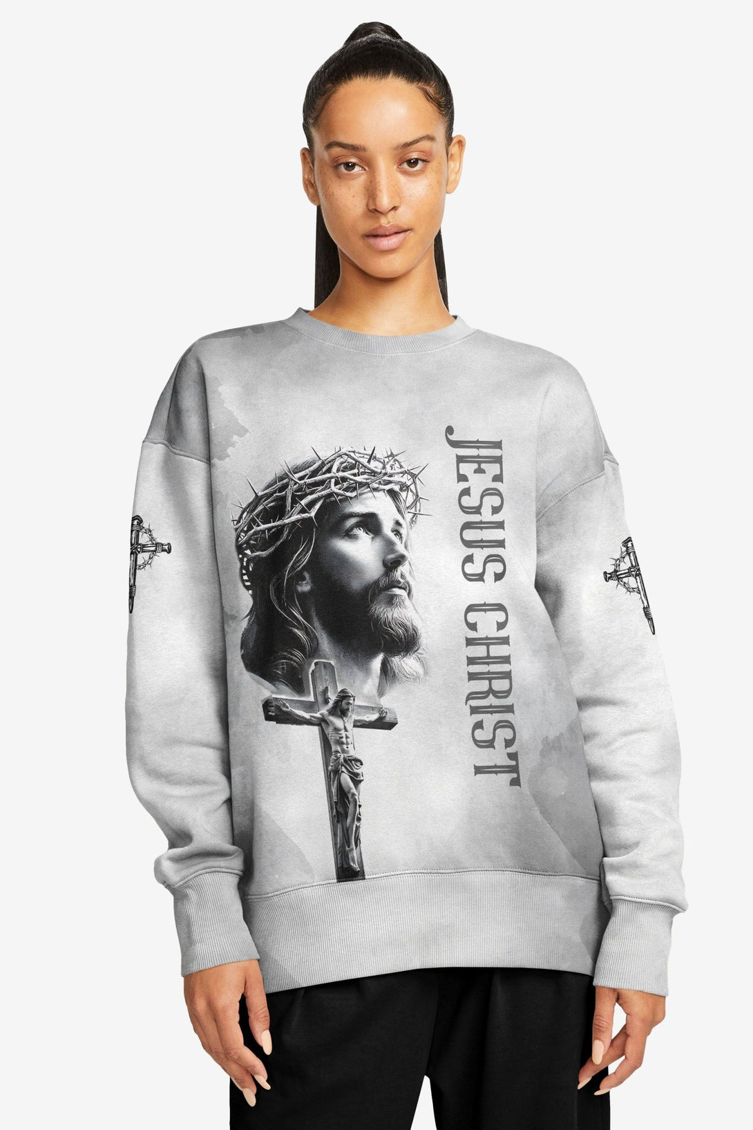 Yet He Chose Me All Over Print Sweater - Christ Color