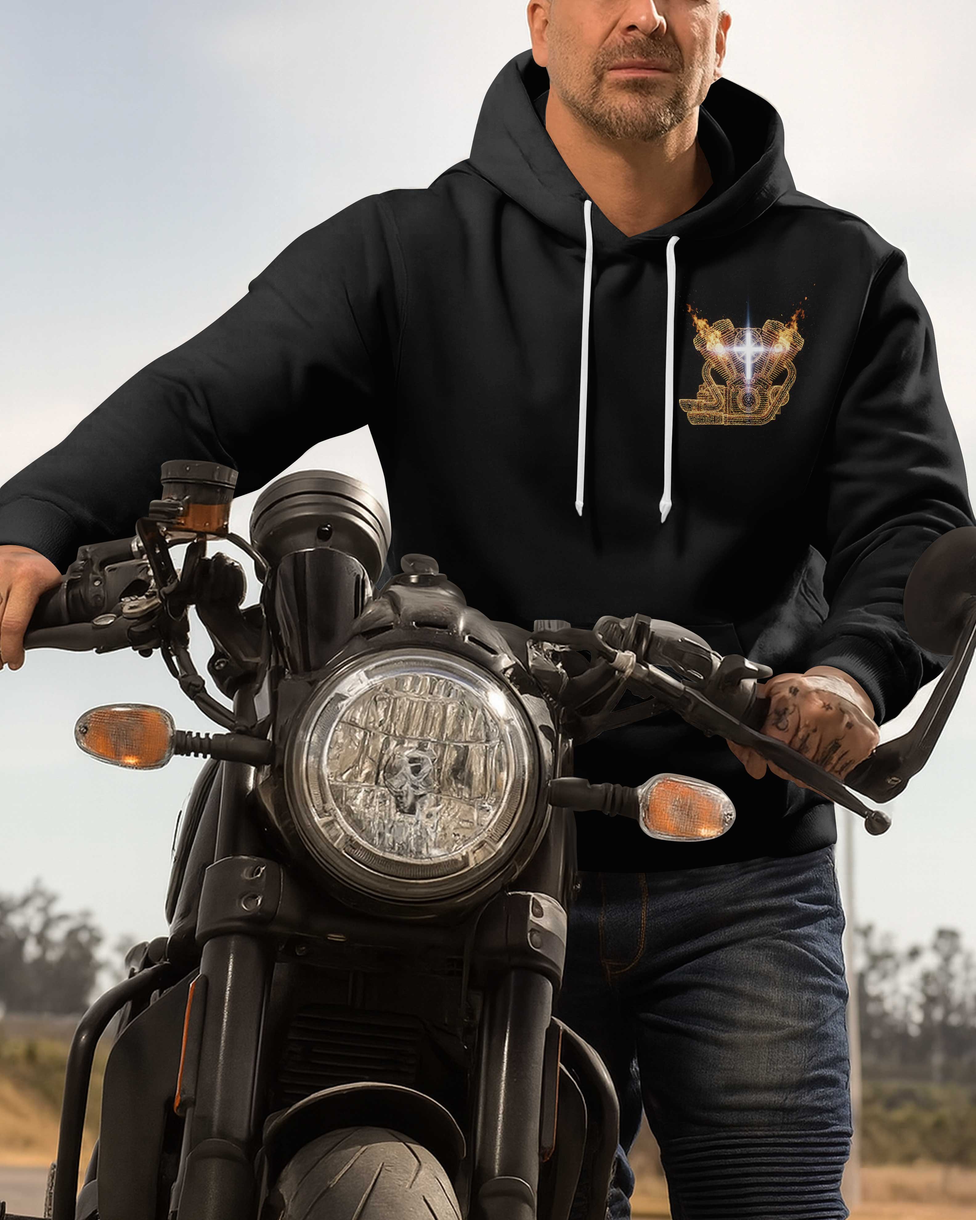 Every Mile I Ride Is A Sermon The Devil Can't Silence All Over Print Hoodie