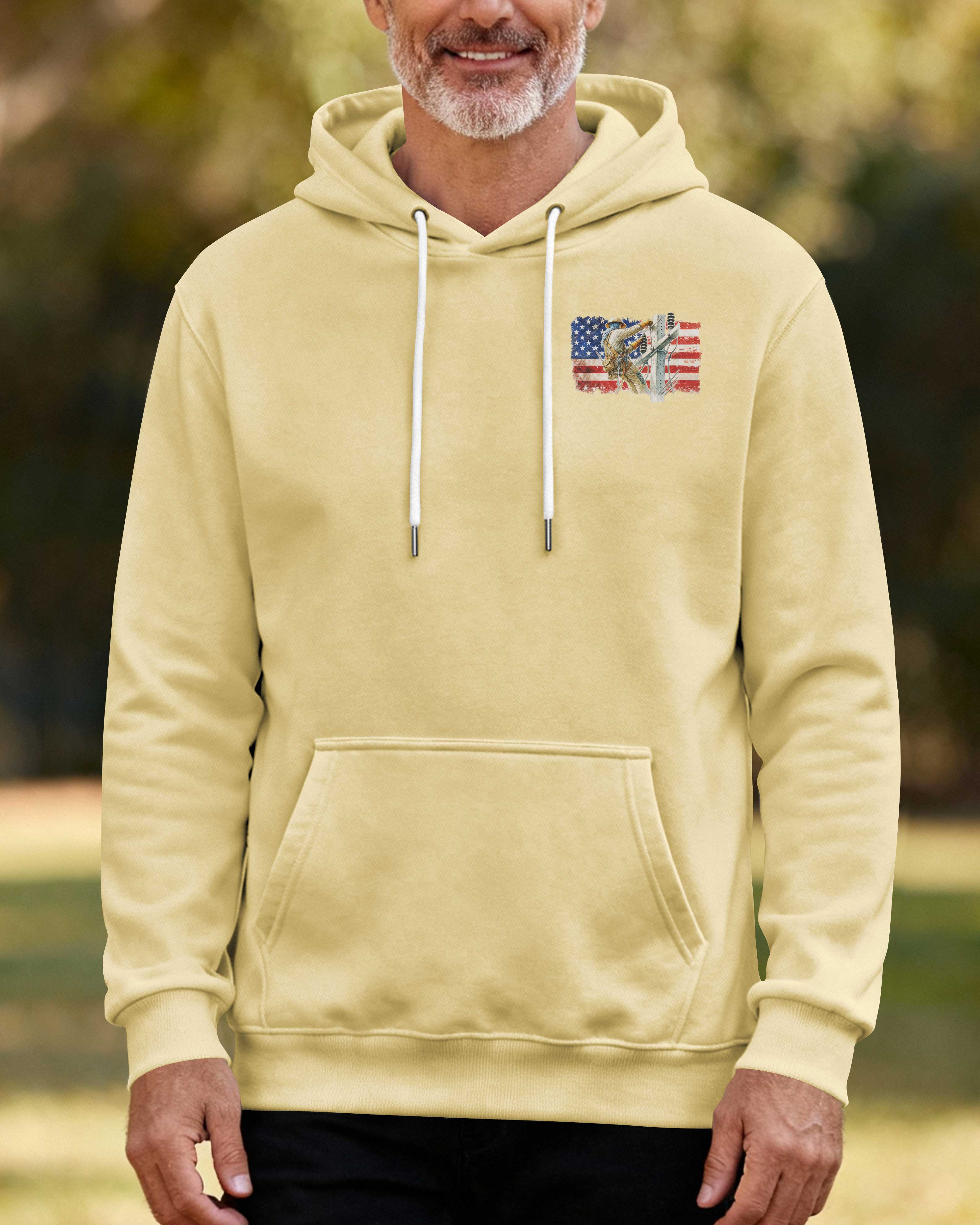 Retired Lineman Built By Grit Blessed By God Hoodie