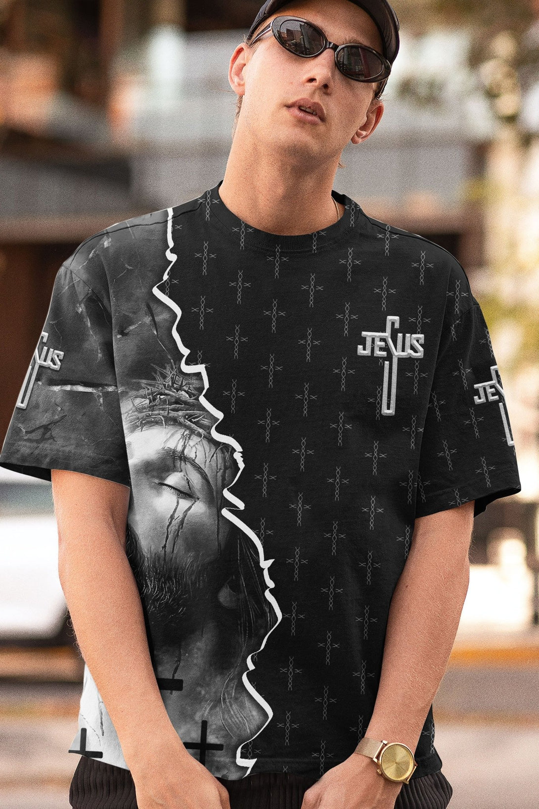 Love Has Conquered The Grave All Over Print T-shirt - Christ Color