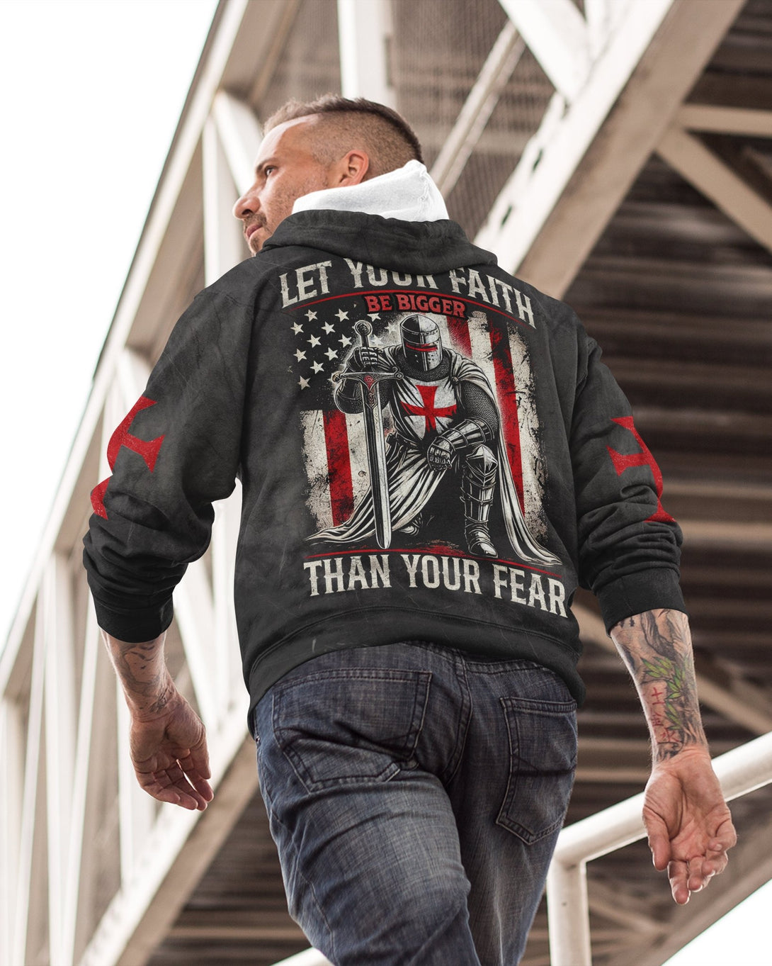 Let Your Faith Be Bigger Than Your Fear All Over Print Zip Hoodie - Christ Color