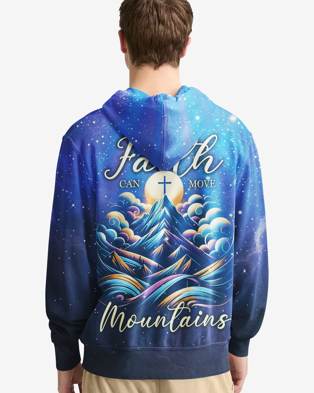 Faith Can Move Mountains All Over Print Hoodie - Christ Color