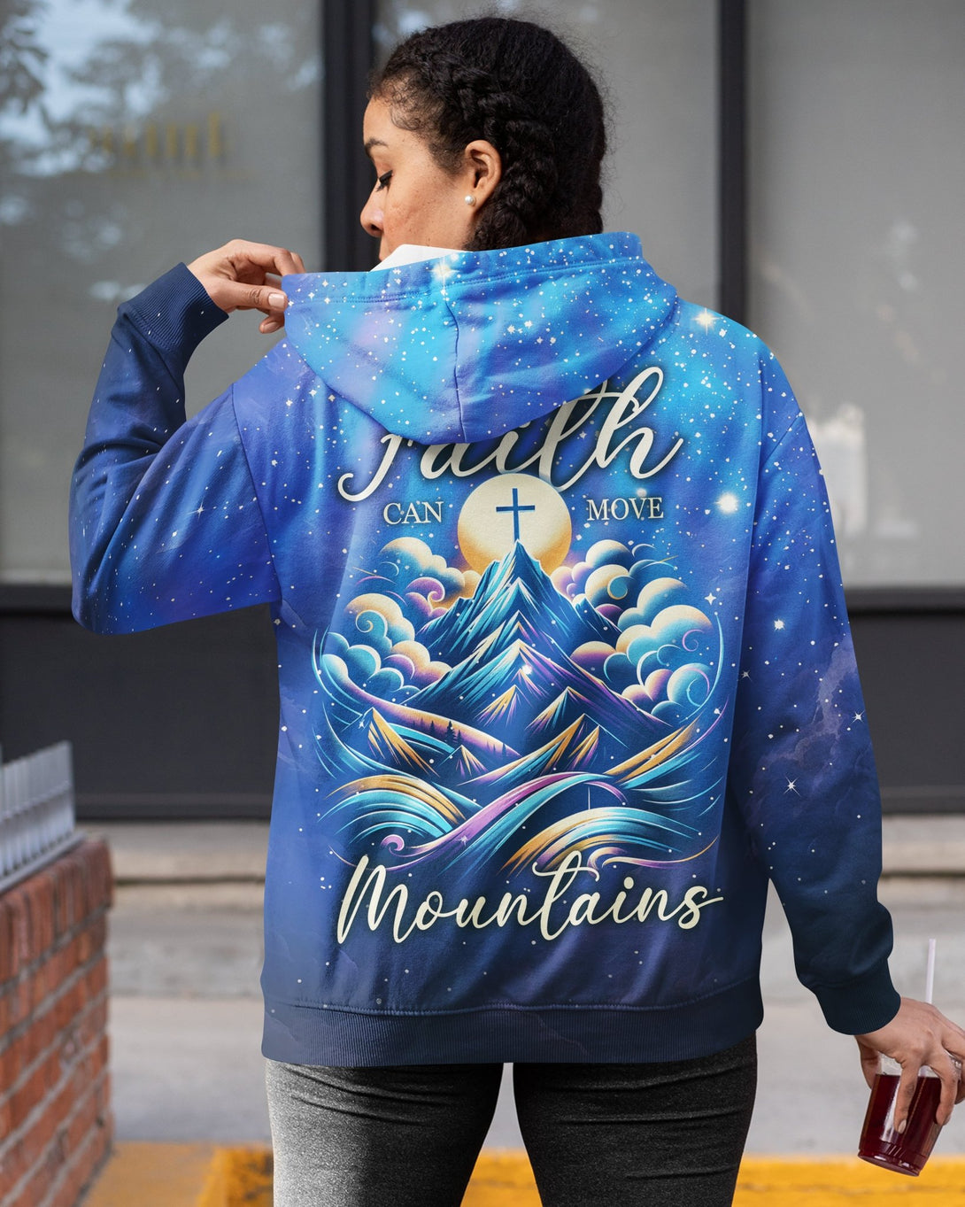 Faith Can Move Mountains All Over Print Zip Hoodie - Christ Color