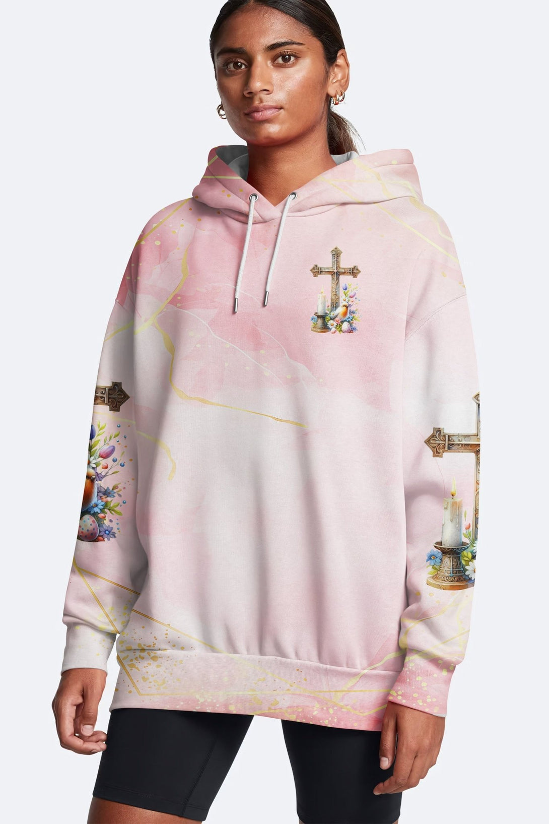 He Is Risen All Over Print Hoodie - Christ Color