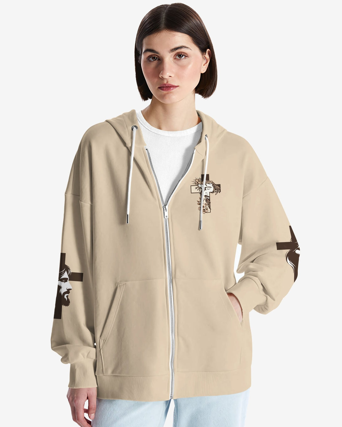 I Am His And He Is Mine All Over Print Zip Hoodie - Christ Color