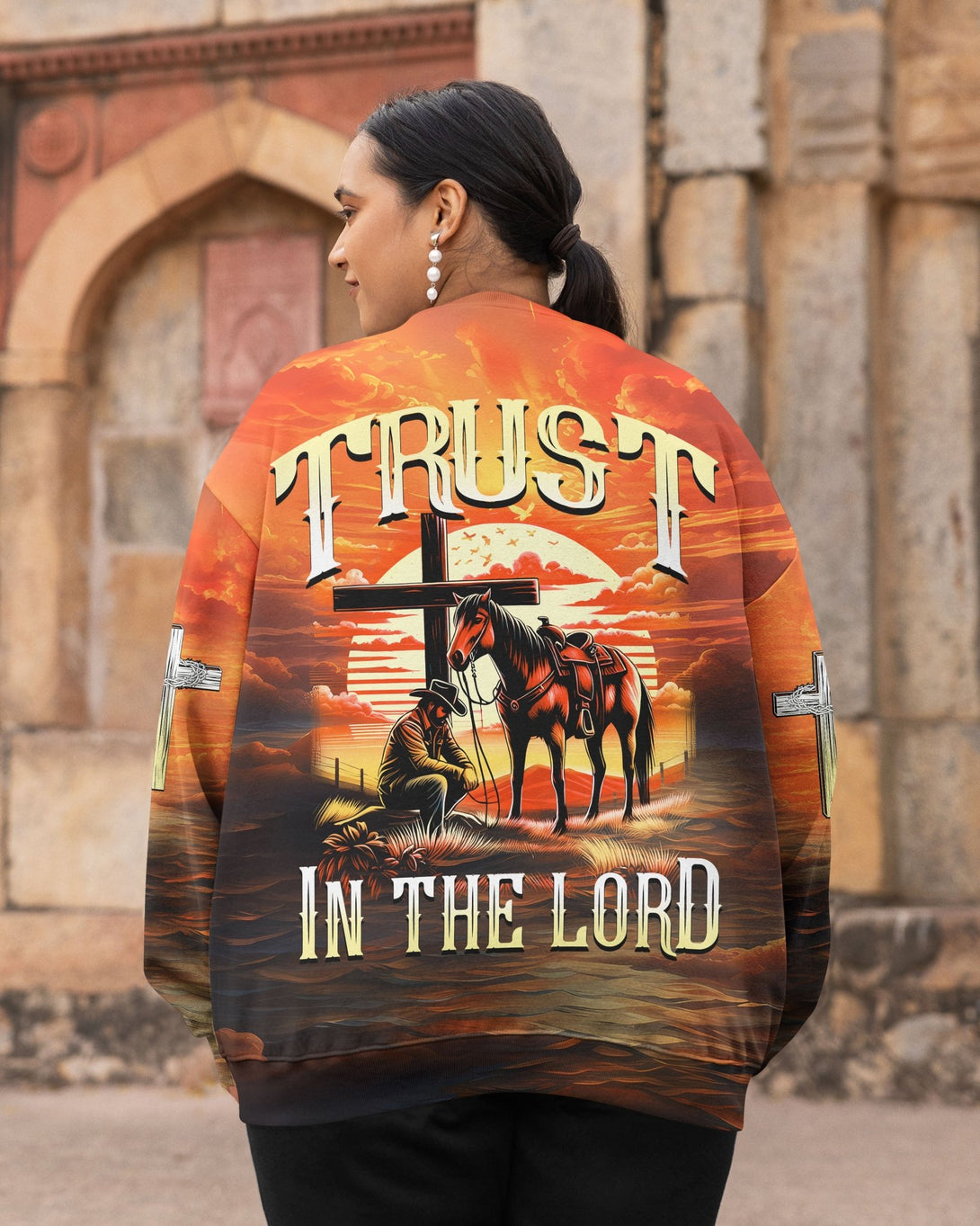 Trust In The Lord All Over Print Sweater - Christ Color
