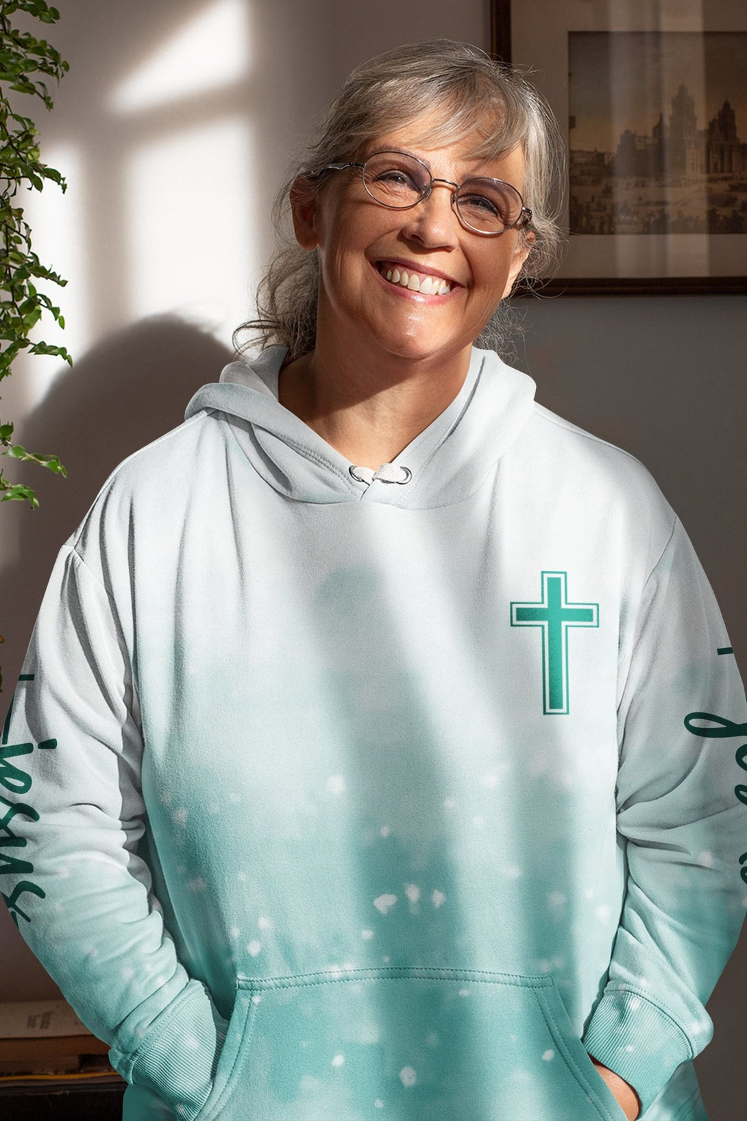 Jesus Is My Living Hope All Over Print Hoodie - Christ Color