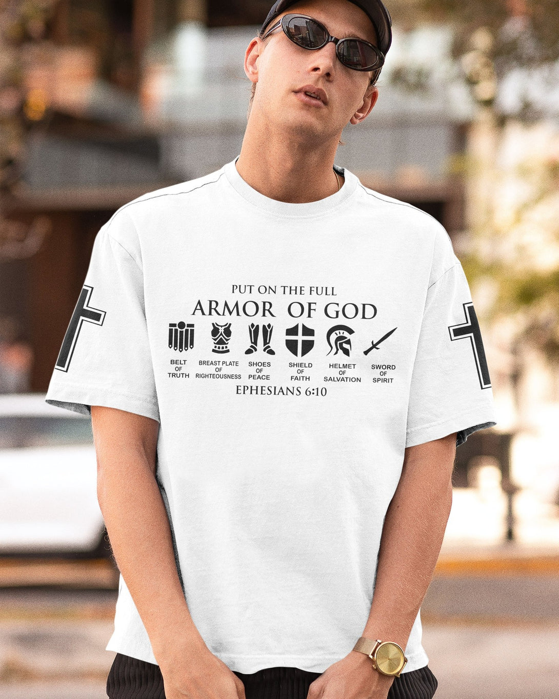 My Soul Is Protected By The Armor Of God All Over Print T-shirt - Christ Color