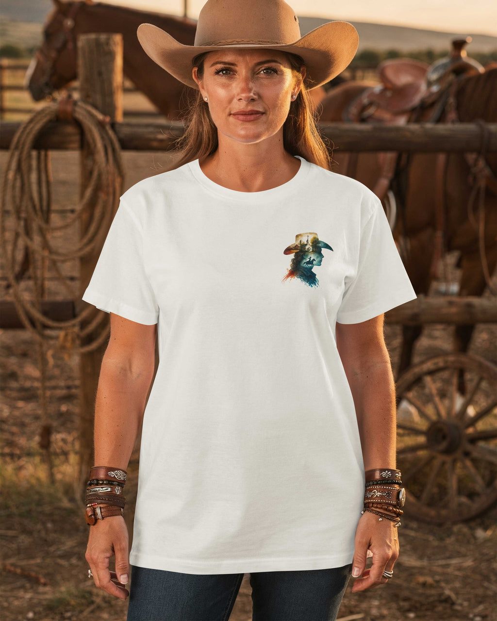 She Rides With Strength And Walks With Christ T-Shirt
