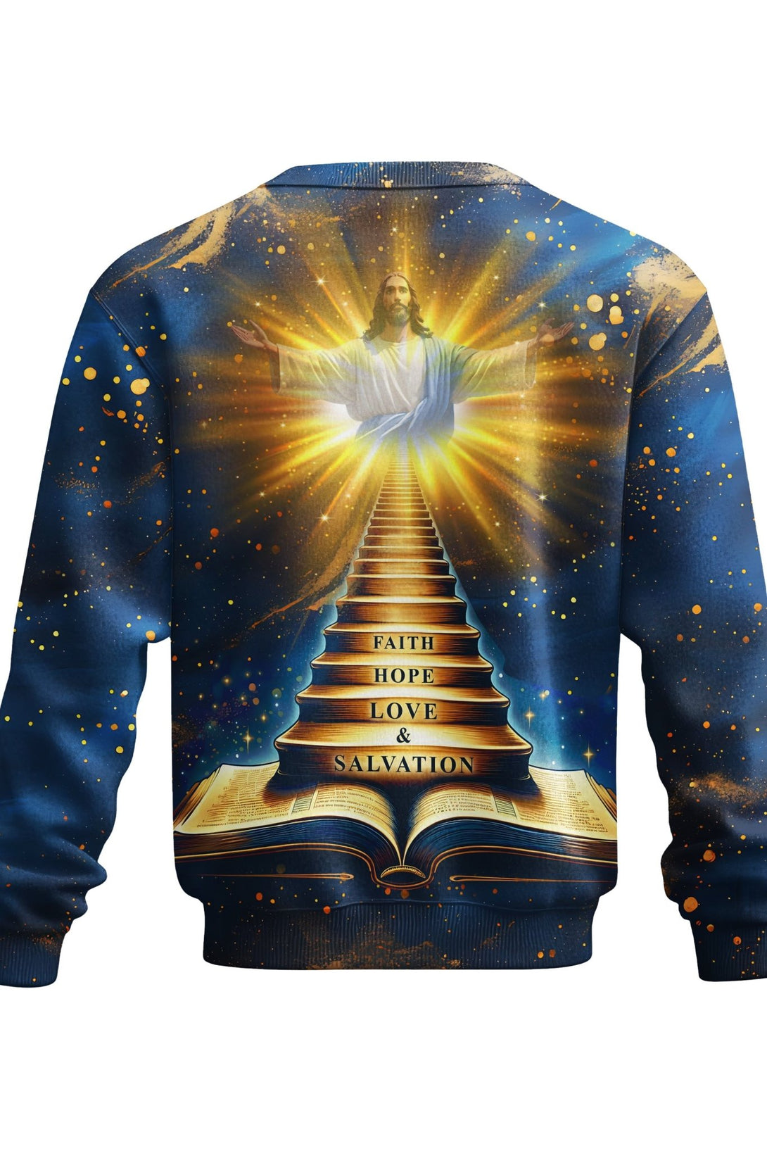Faith Hope Love & Salvation All Over Print Sweater - Christ Color