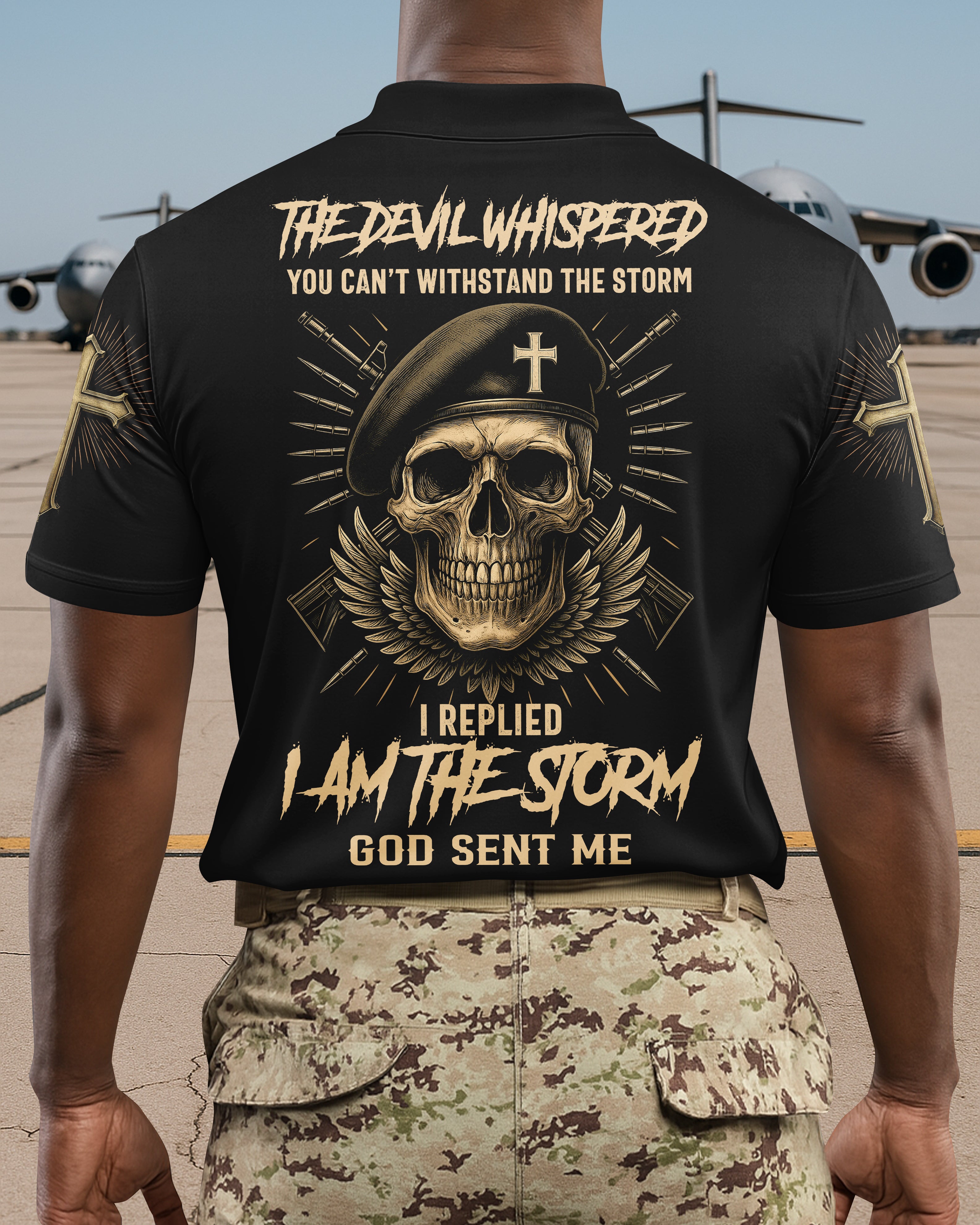 Personalized The Devil Whispered You Can't Withstand The Storm T-Shirt