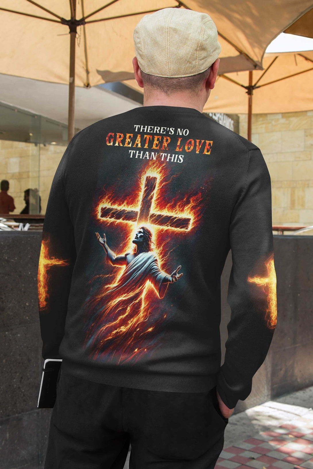 There's No Greater Love Than This All Over Print Sweater - Christ Color