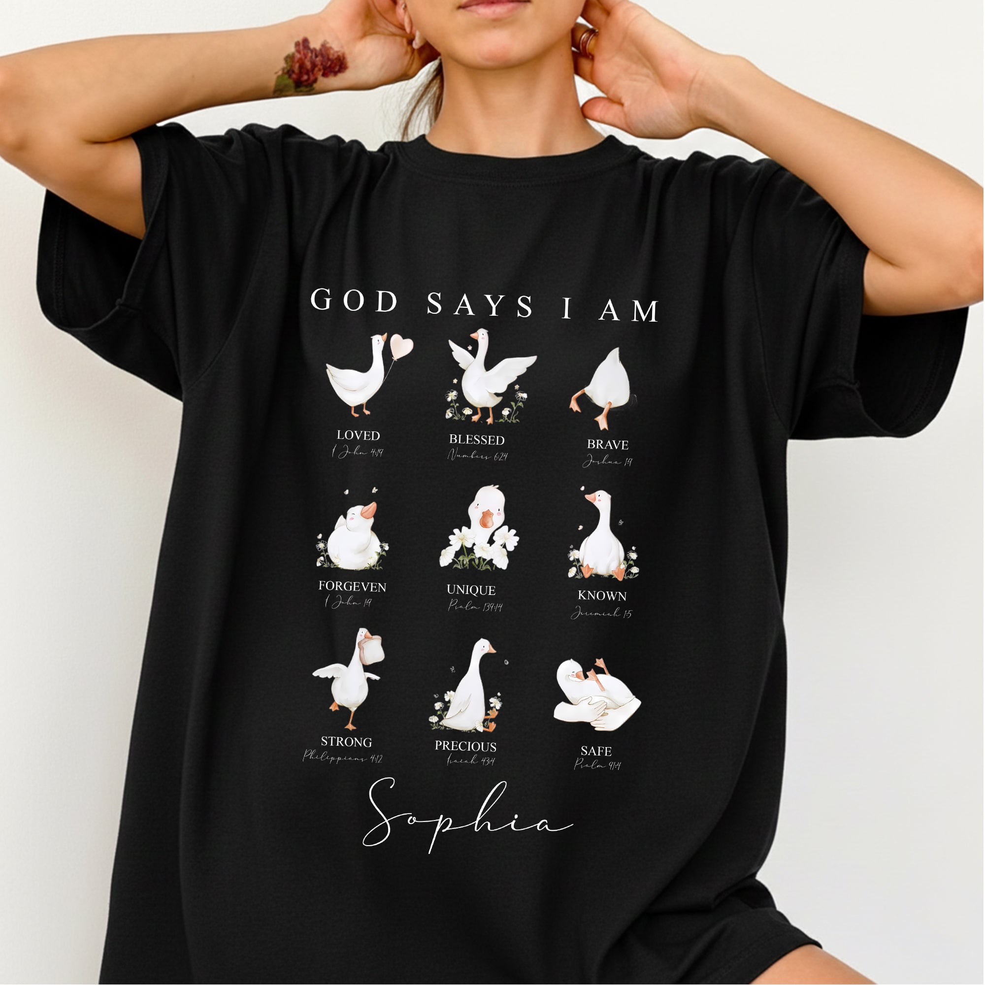 God Says I Am Loved Blessed Brave Goose T-Shirt