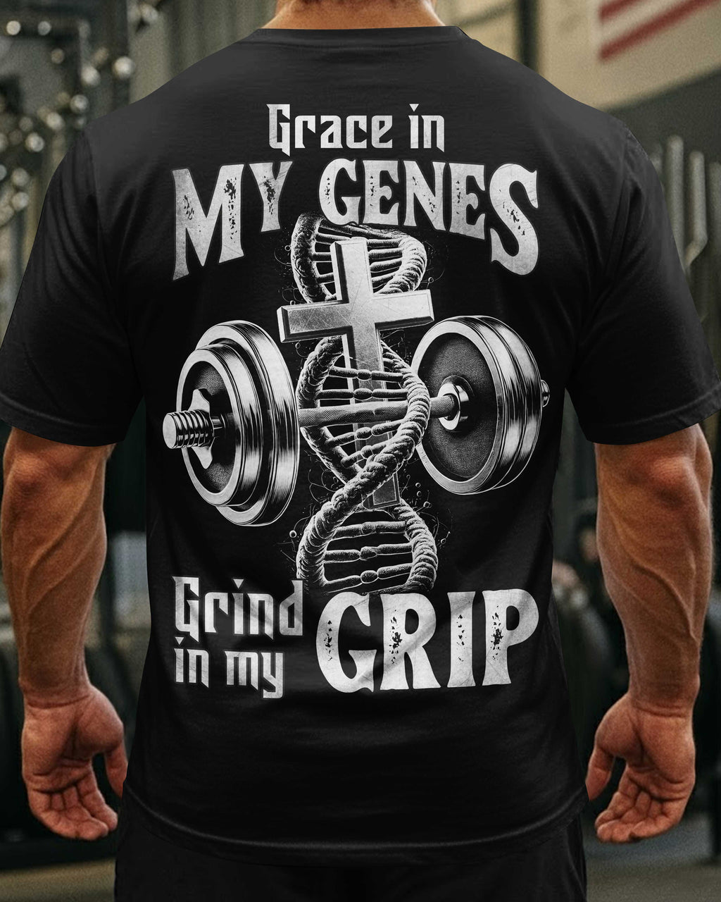 Grace In My Genes Grind In My Grip All Over Print T-Shirt