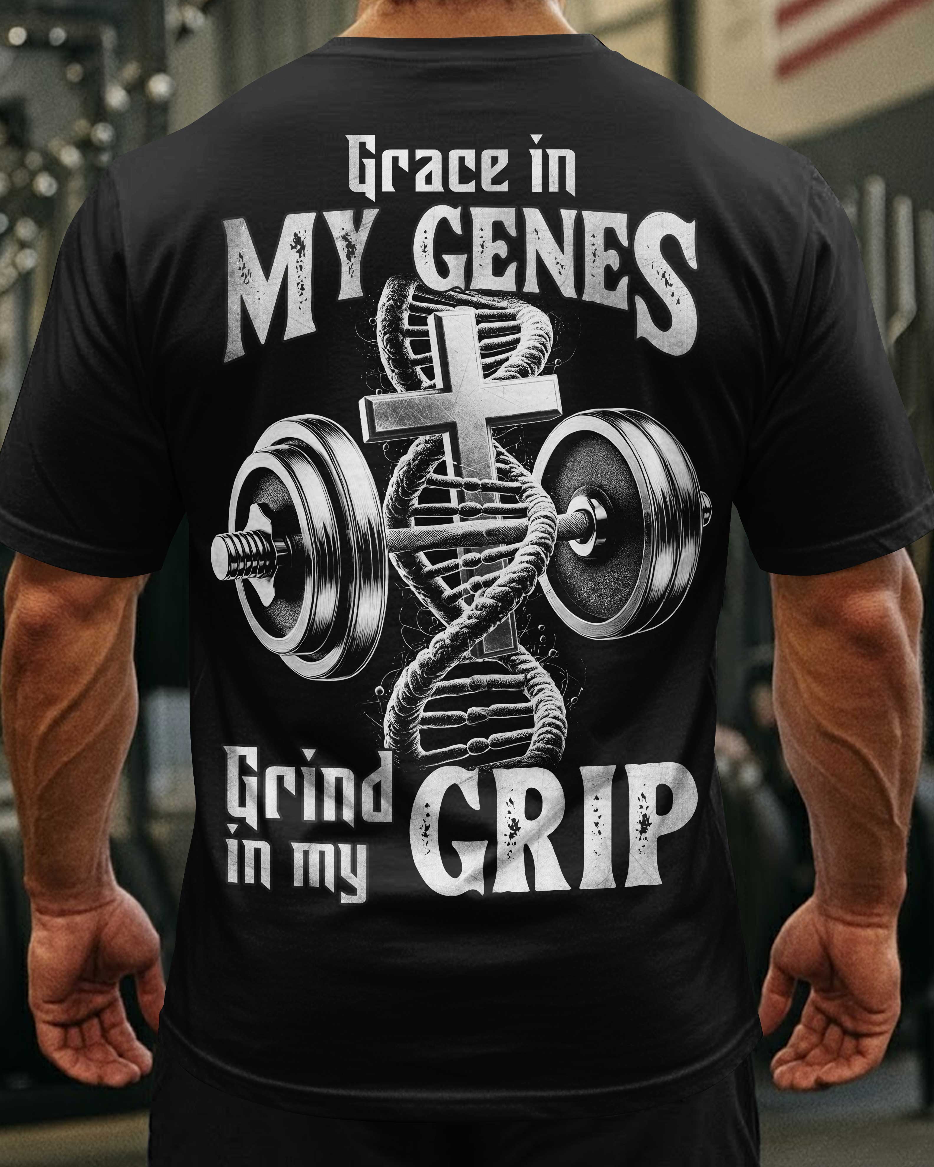 Grace In My Genes Grind In My Grip All Over Print T-Shirt