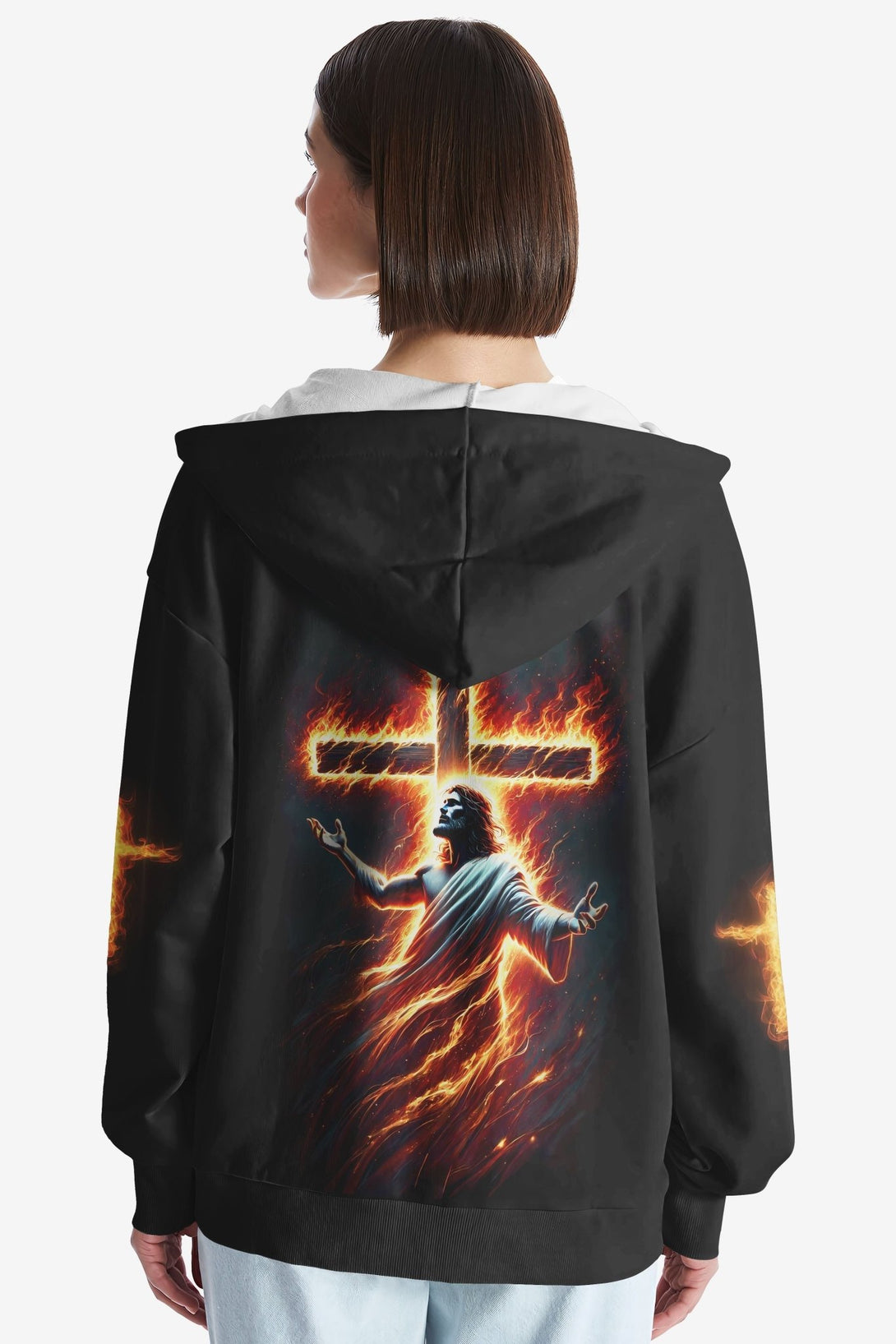 There's No Greater Love Than This All Over Print Zip Hoodie - Christ Color