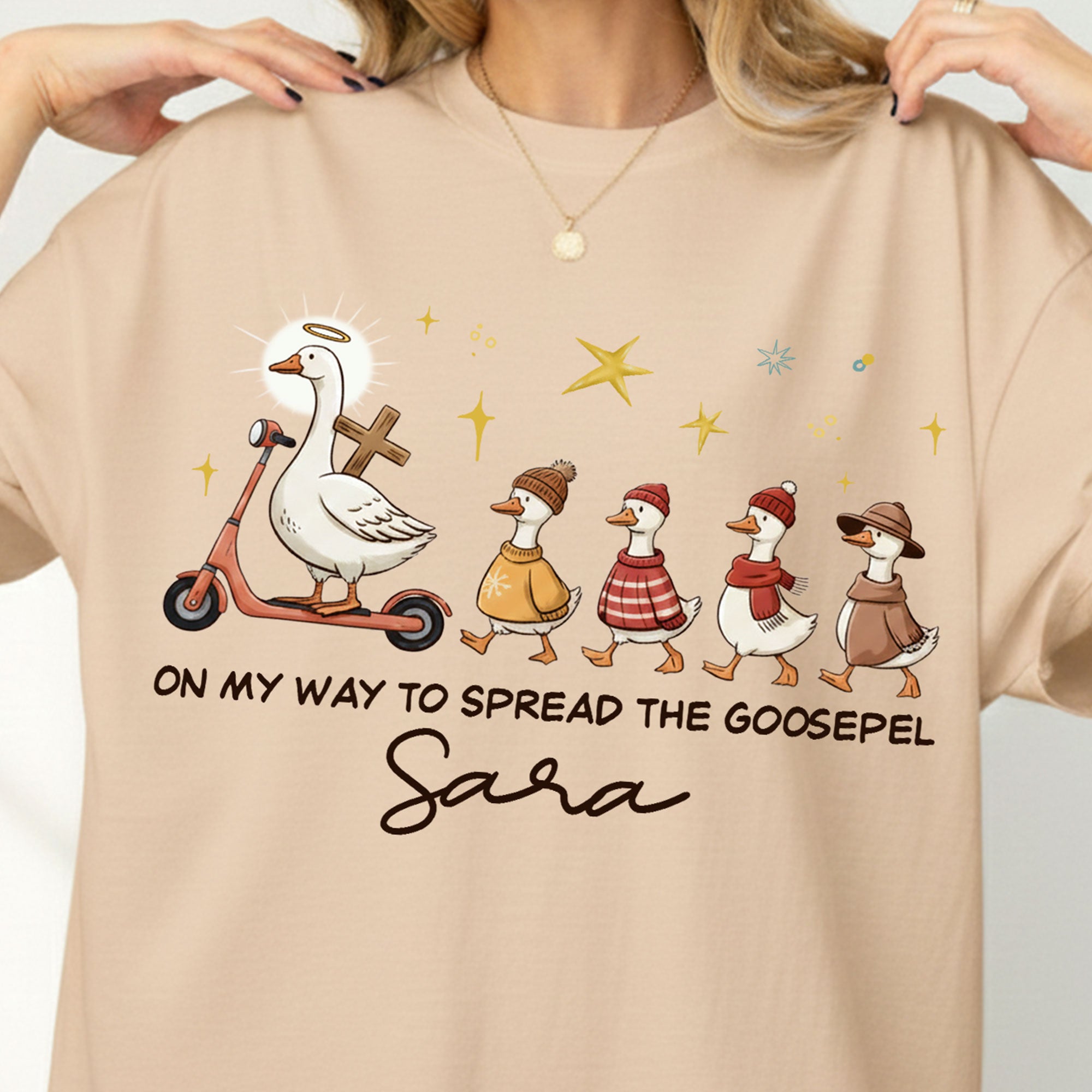 On My Way To Spread The Goosepel Sara T-Shirt