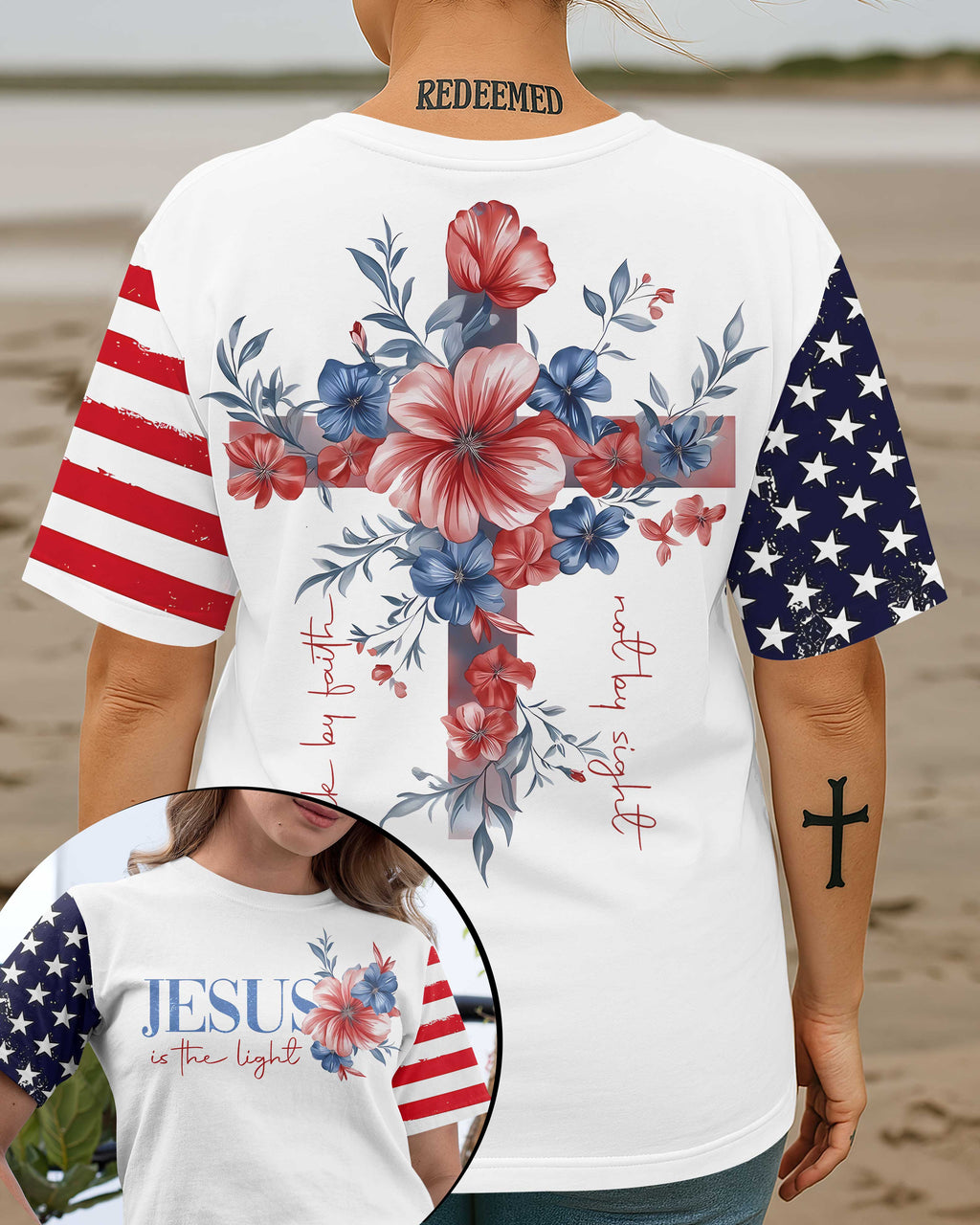 Walk By Faith Not By Sight All Over Print T-Shirt