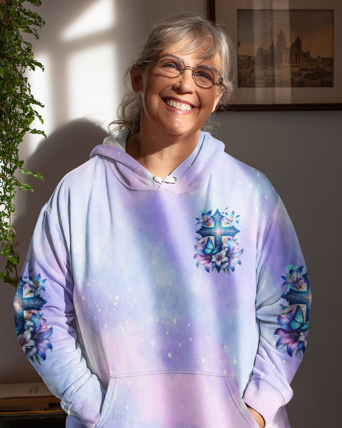 In God And The Power Of Prayer All Over Print Hoodie - Christ Color