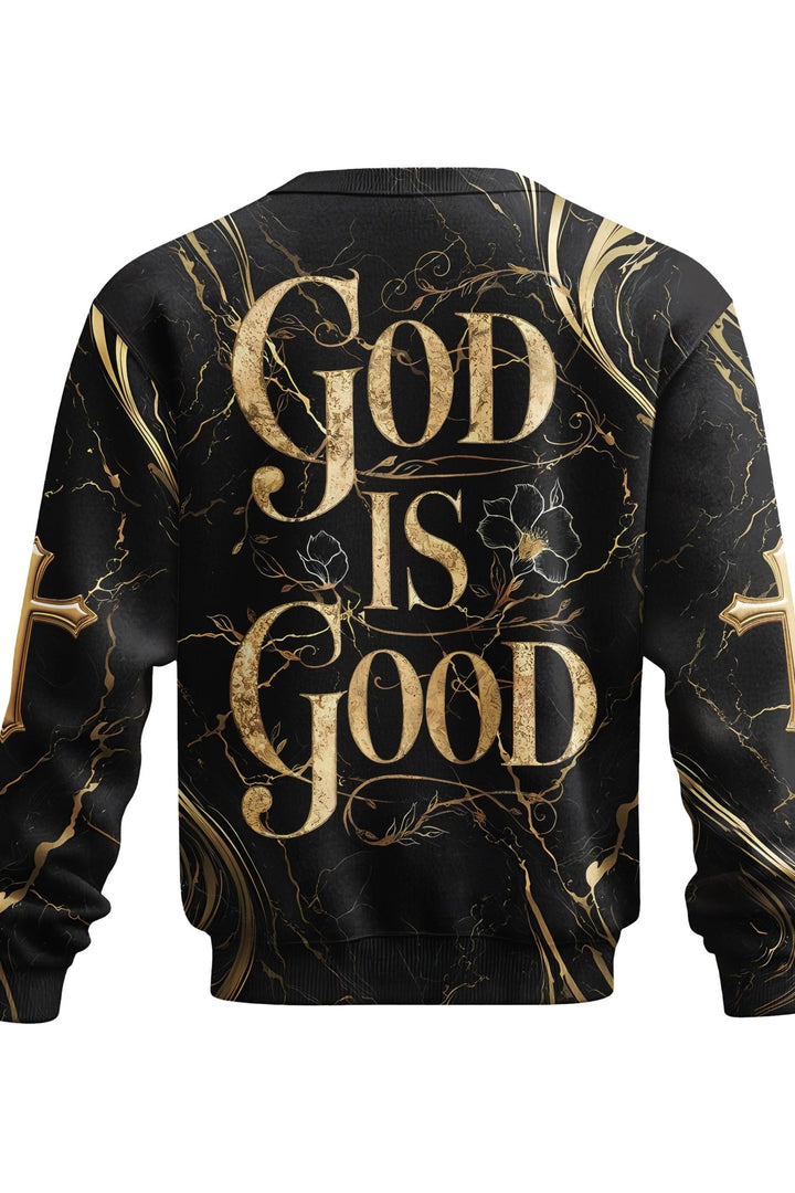 God Is Good All Over Print Sweater - Christ Color