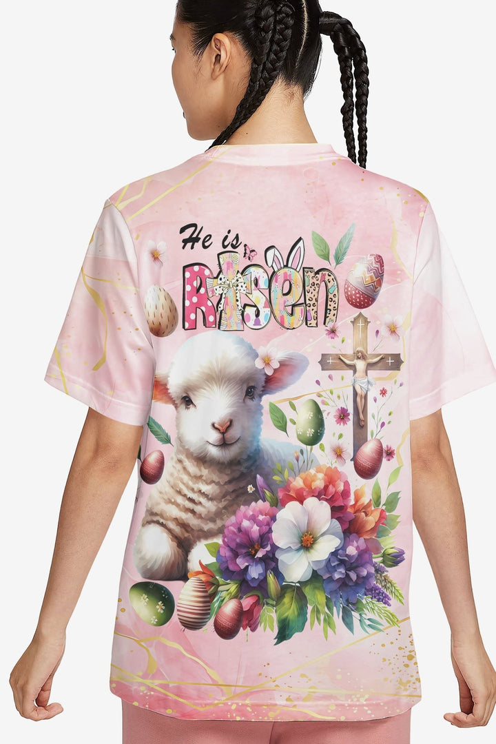 He Is Risen All Over Print T-shirt - Christ Color