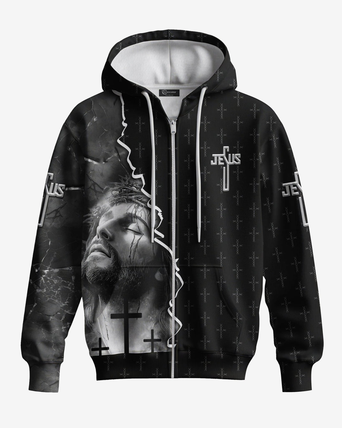 Love Has Conquered The Grave All Over Print Zip Hoodie - Christ Color