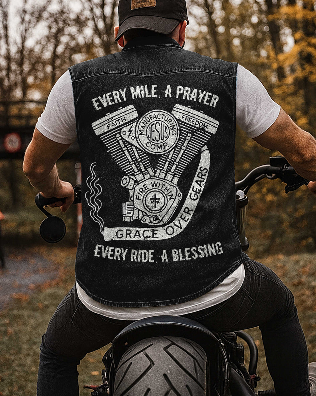 Every Mile A Prayer Sleevesless Denim T-Shirt