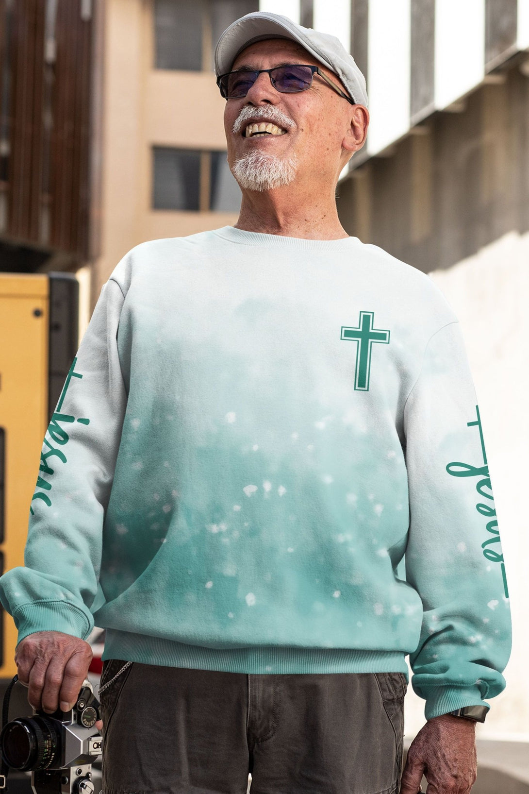 Jesus Is My Living Hope All Over Print Sweater - Christ Color