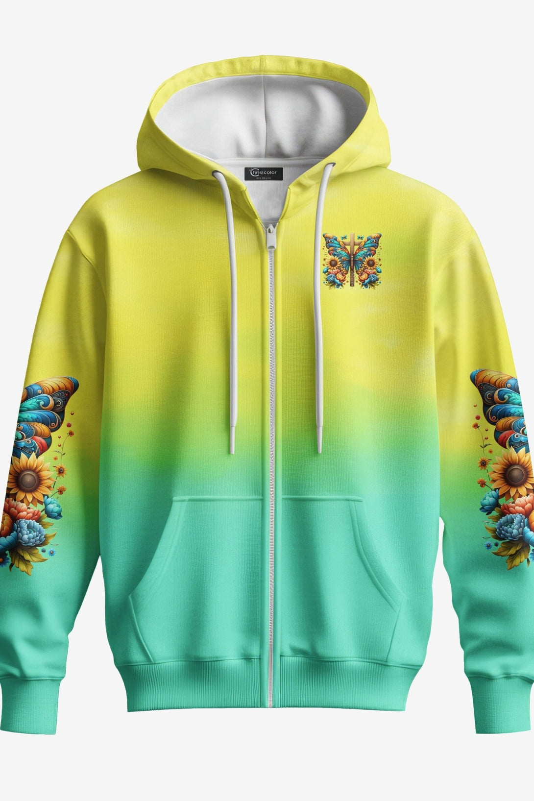Faith Hope Love All Over Print Zip Hoodie - Christ Color