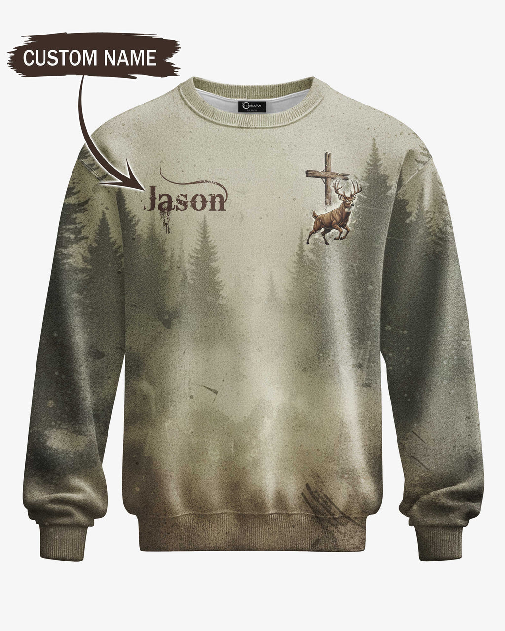 I Like Hunting And Believe In Jesus All Over Print Custom Name Sweater