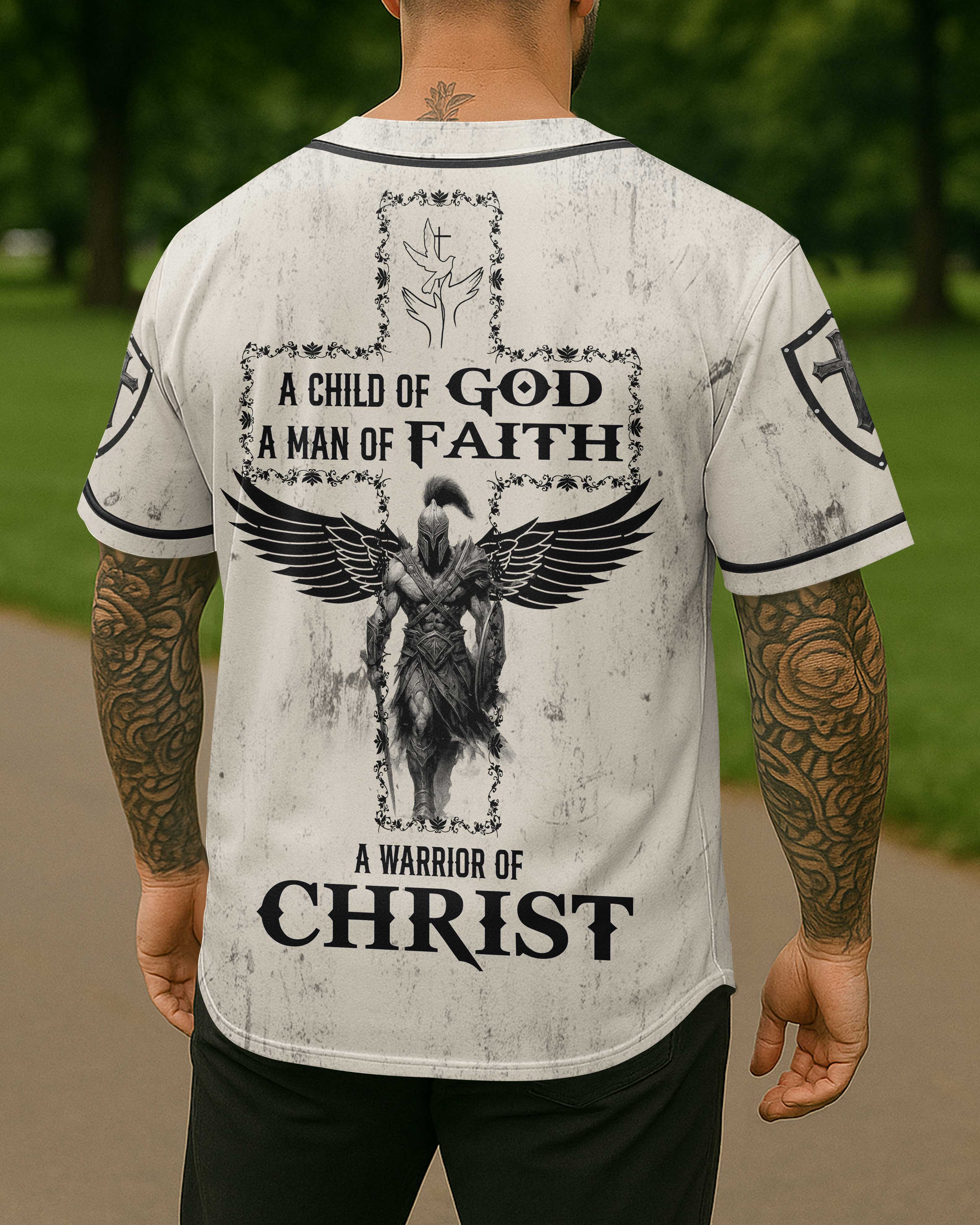 A Child Of God A Man Of Faith A Warrior Of Christ T-Shirt