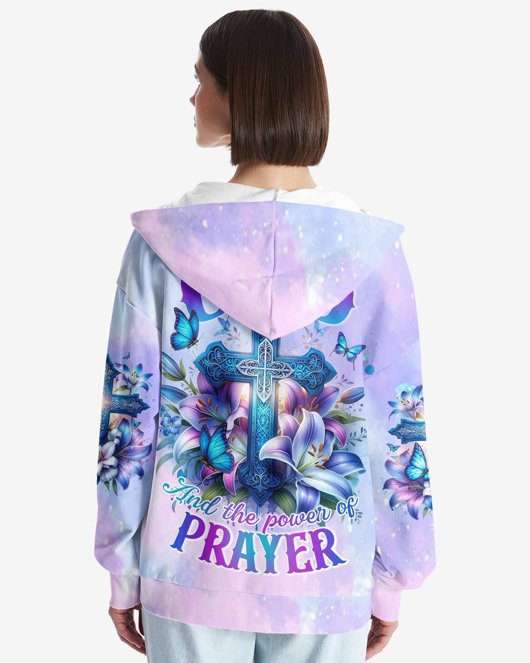 In God And The Power Of Prayer All Over Print Zip Hoodie - Christ Color