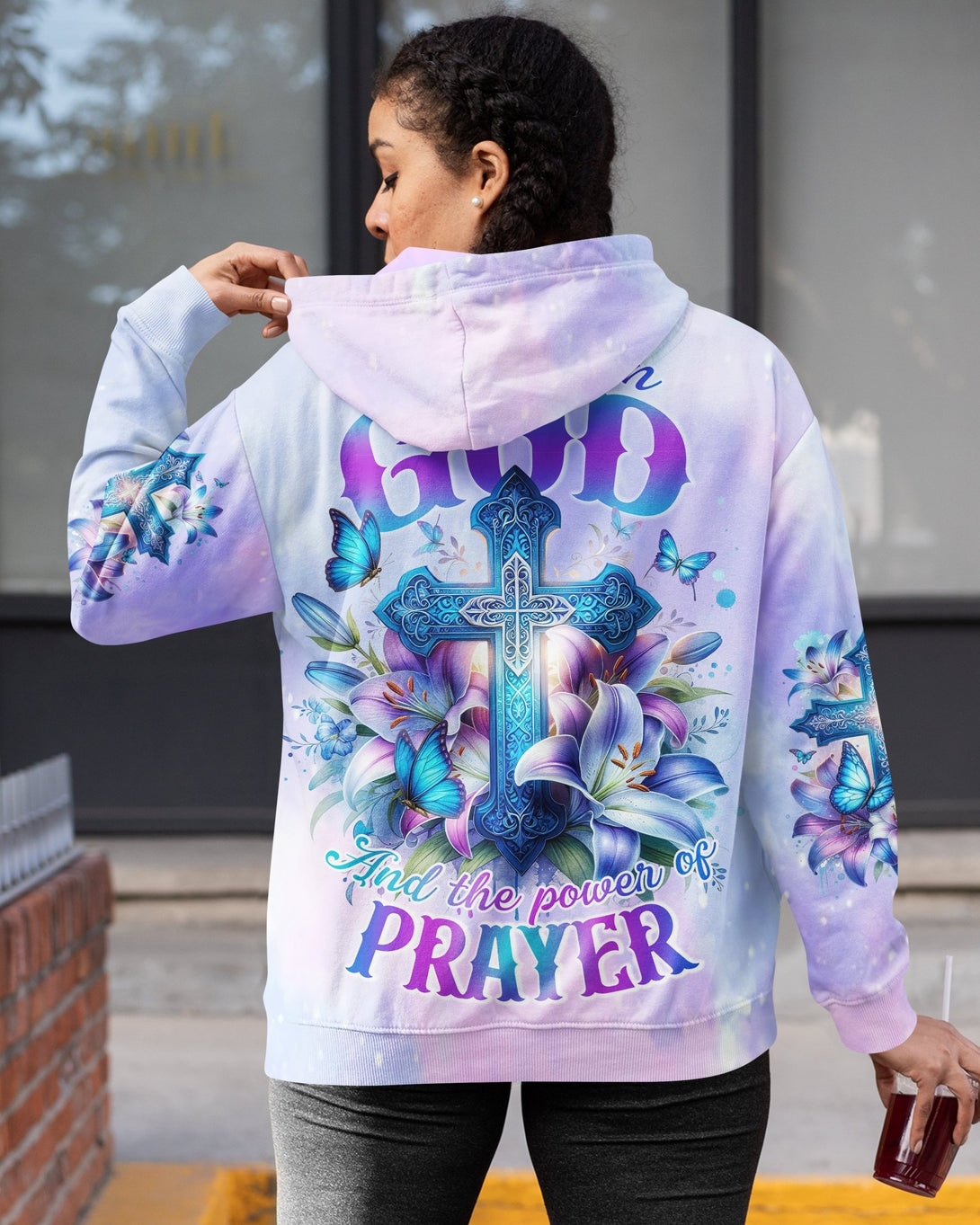 In God And The Power Of Prayer All Over Print Zip Hoodie - Christ Color