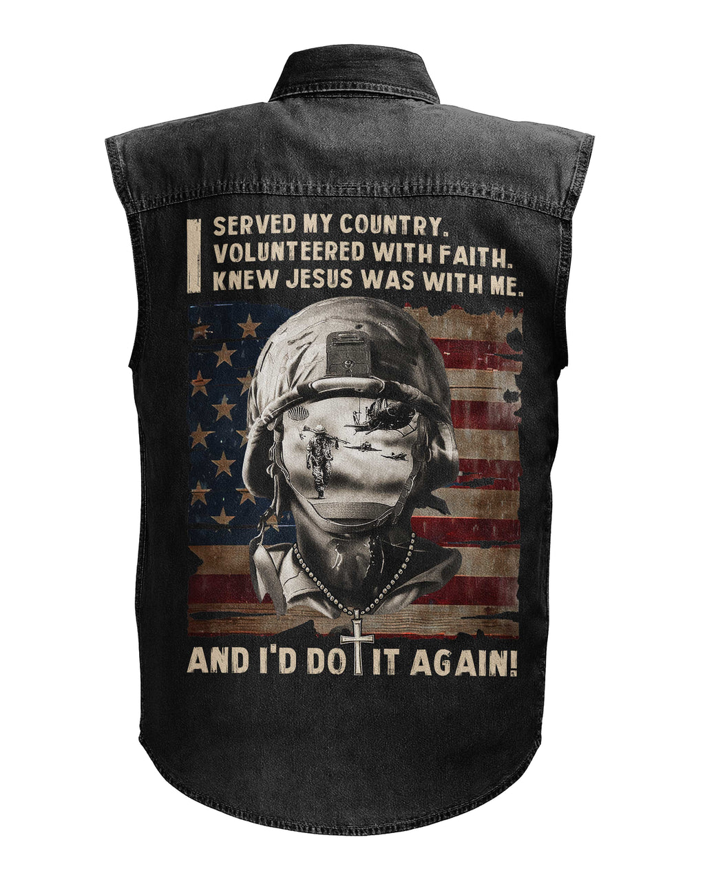 I Served My Country Denim Sleevesless T-Shirt