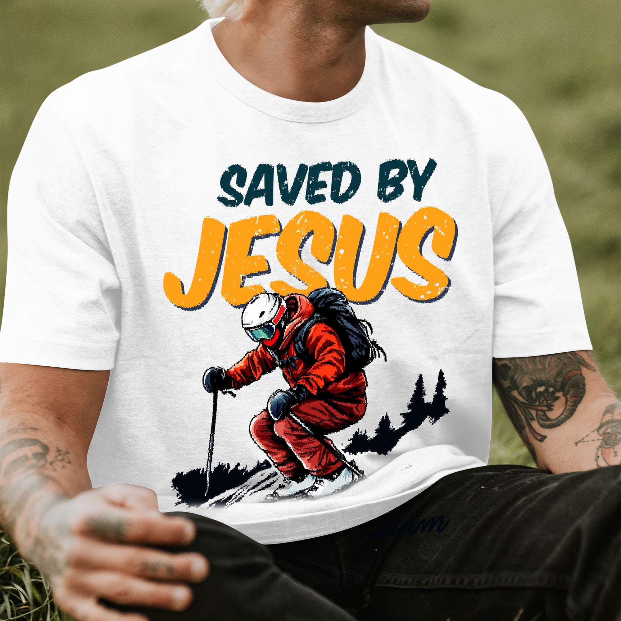 Saved By Jesus Fueled By Skiing T-Shirt