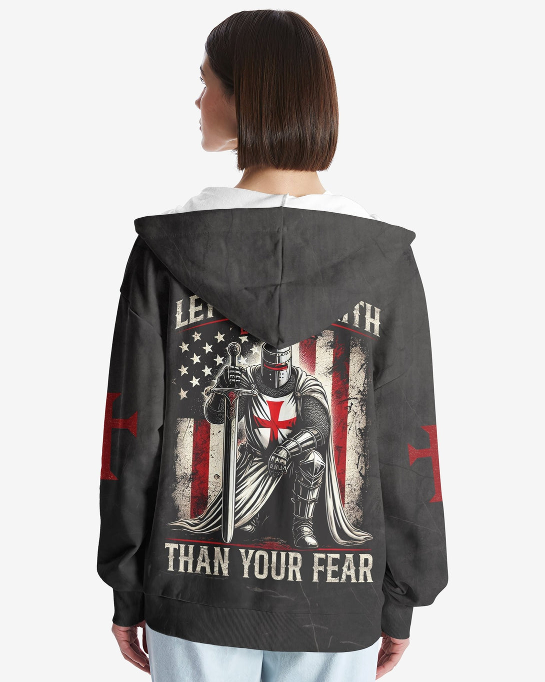 Let Your Faith Be Bigger Than Your Fear All Over Print Zip Hoodie - Christ Color