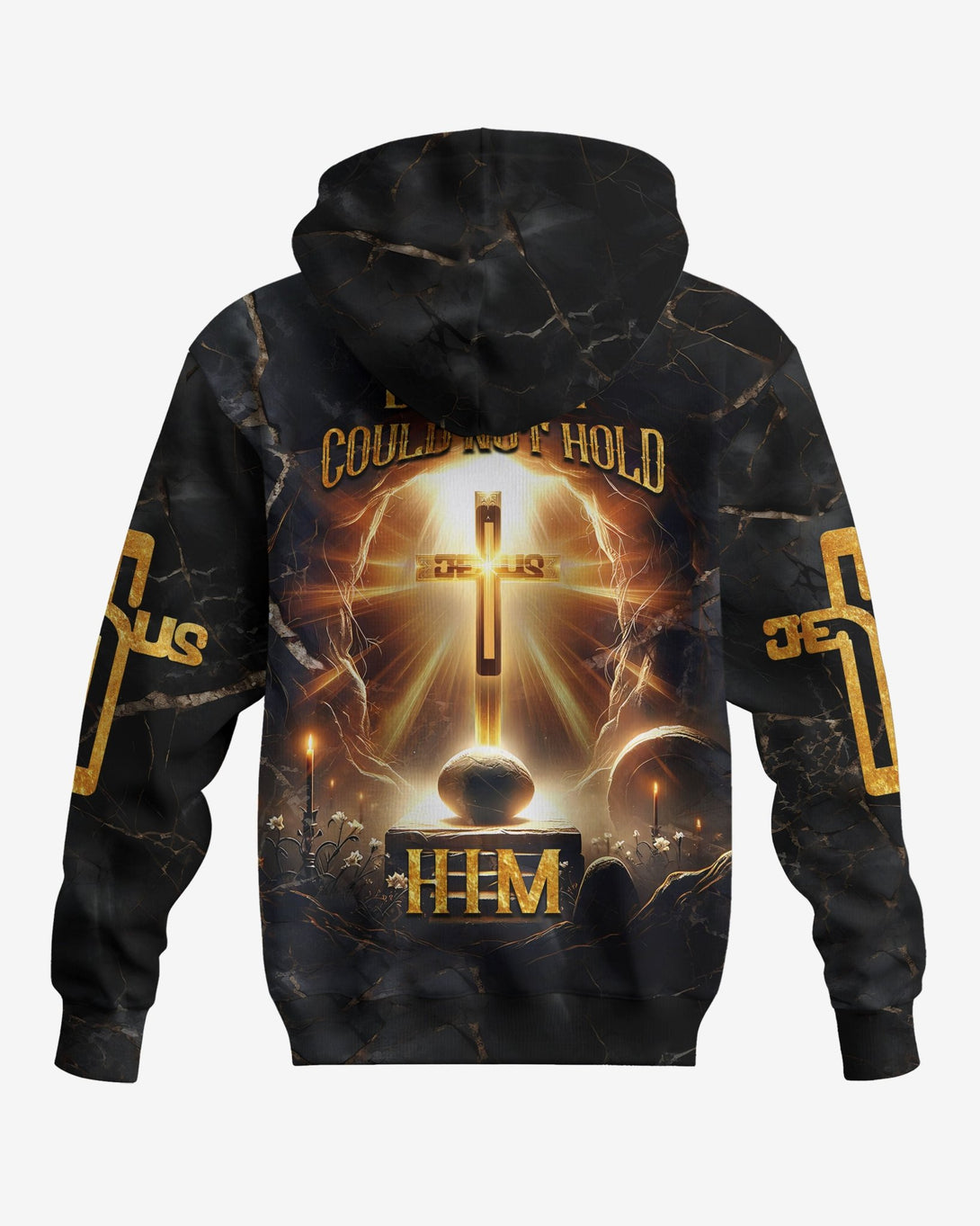 Death Could Not Hold Him All Over Print Zip Hoodie - Christ Color
