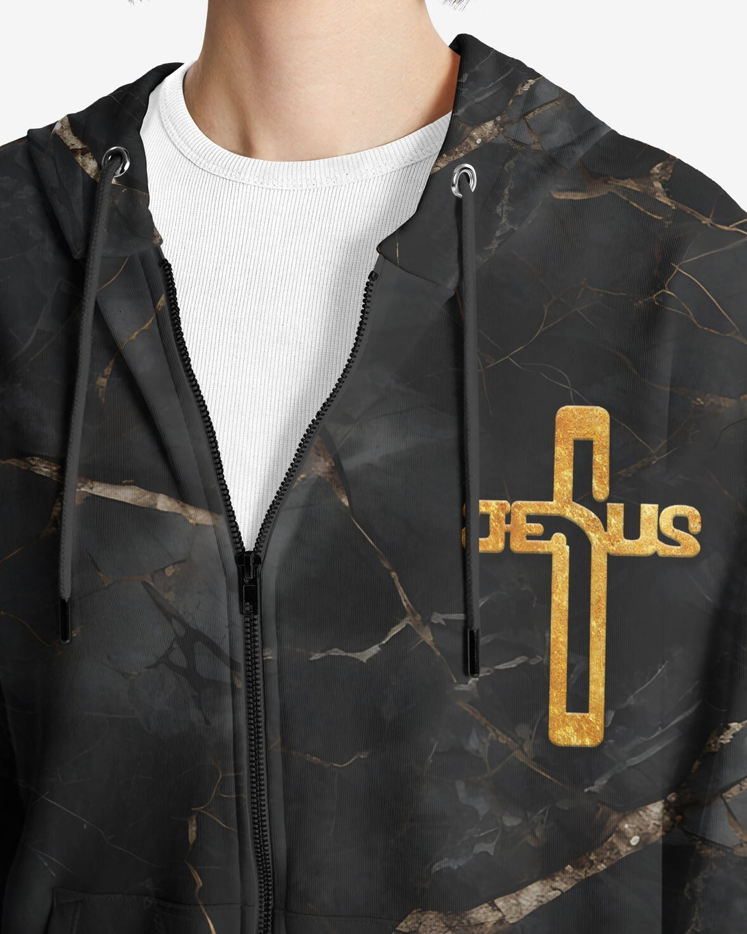 Death Could Not Hold Him All Over Print Zip Hoodie - Christ Color