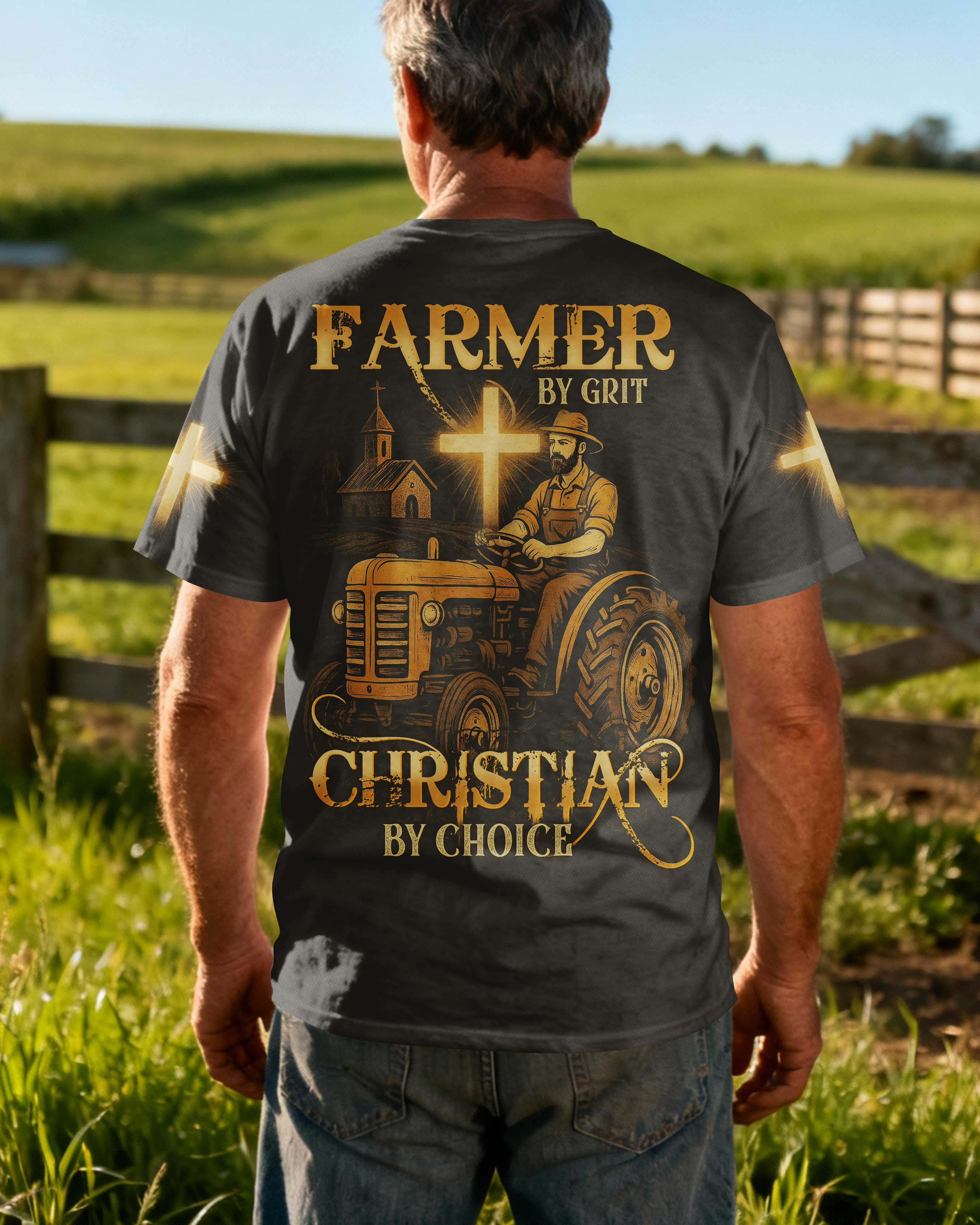 Farmer By Grit Christian By Choice T-Shirt